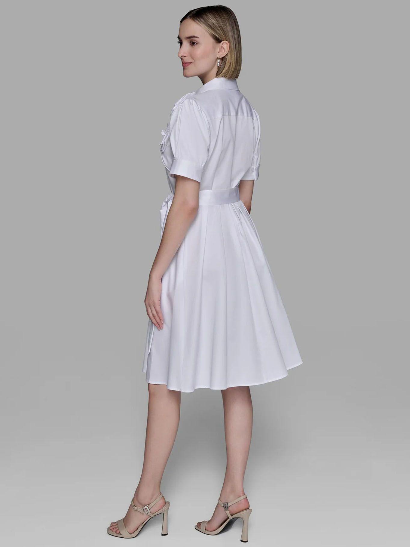 Vestido camisero floral Blanco Karl Lagerfeld-1