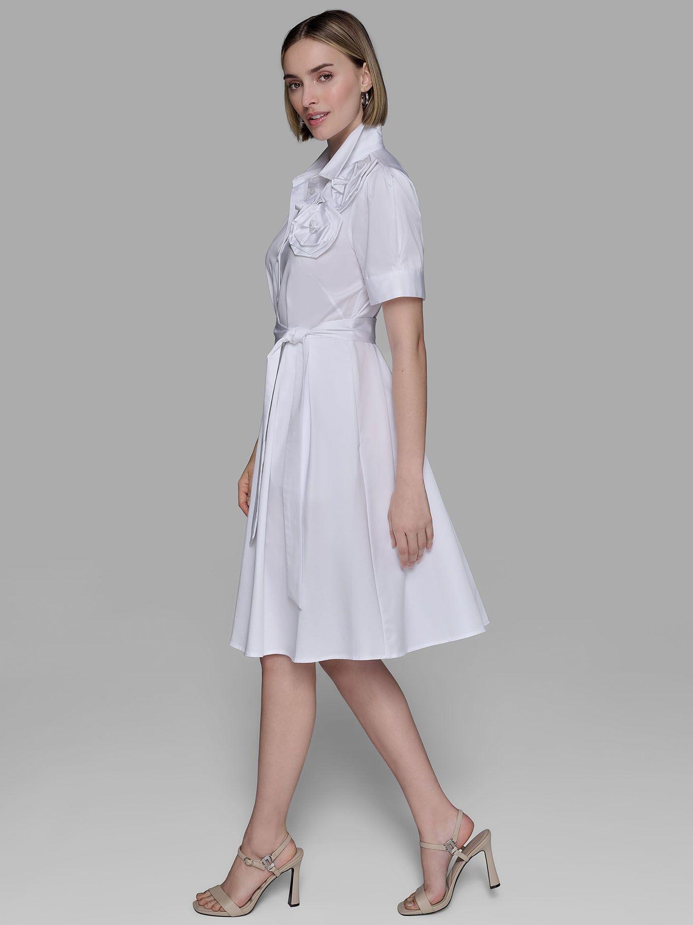 Vestido camisero floral Blanco Karl Lagerfeld-4