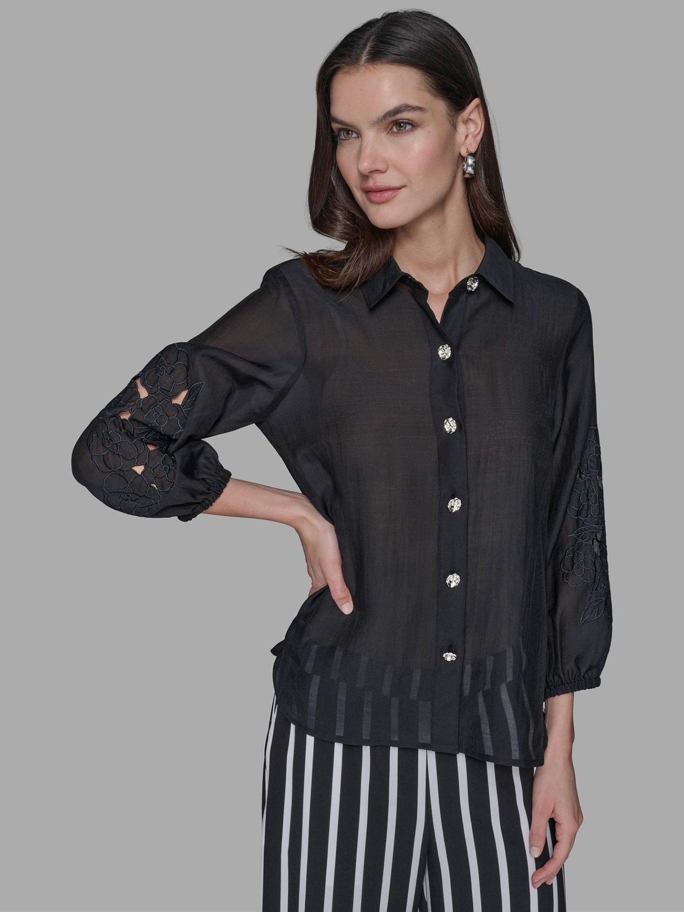 Blusa con diseño floral Negro Karl Lagerfeld-0