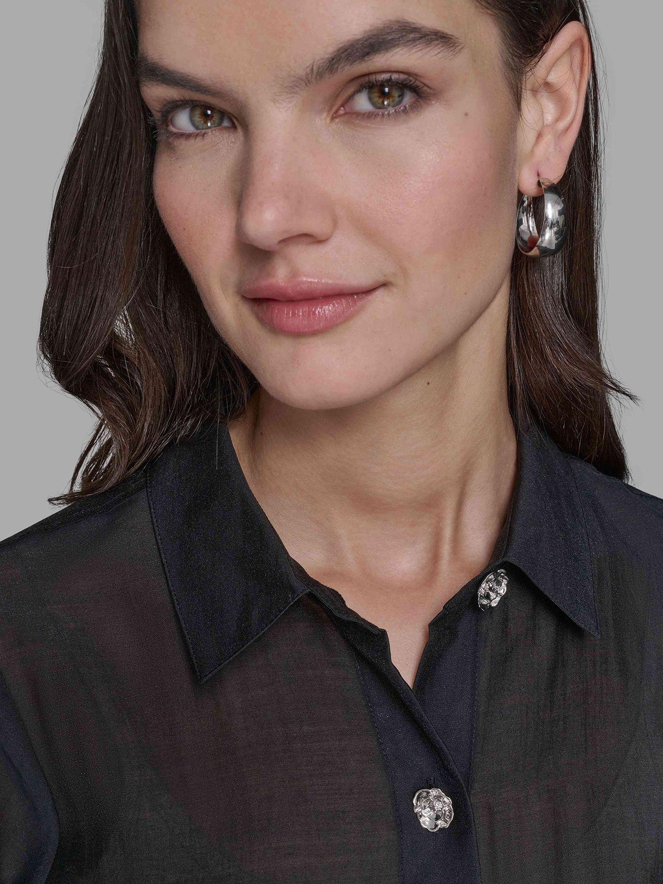 Blusa con diseño floral Negro Karl Lagerfeld-4