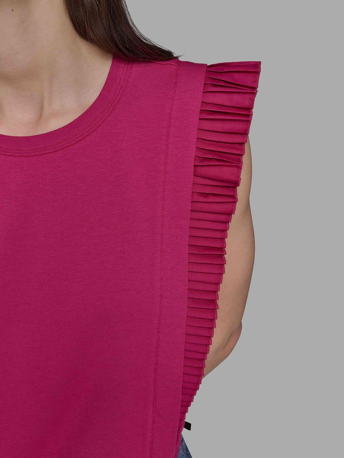 Top de punto con mangas volantes Azul Karl Lagerfeld-5