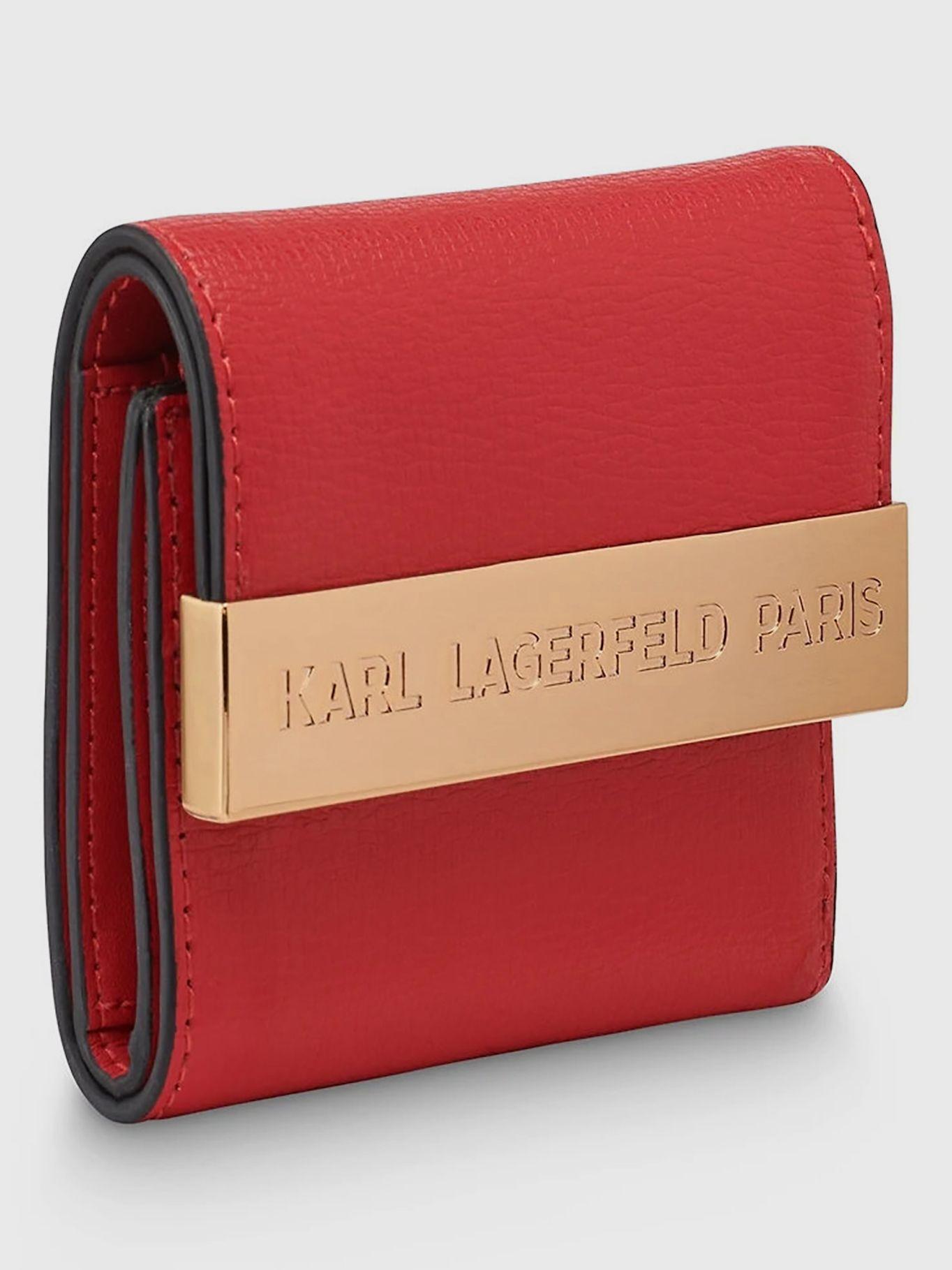 Billetera plegable con detalle metálico Rojo Karl-2