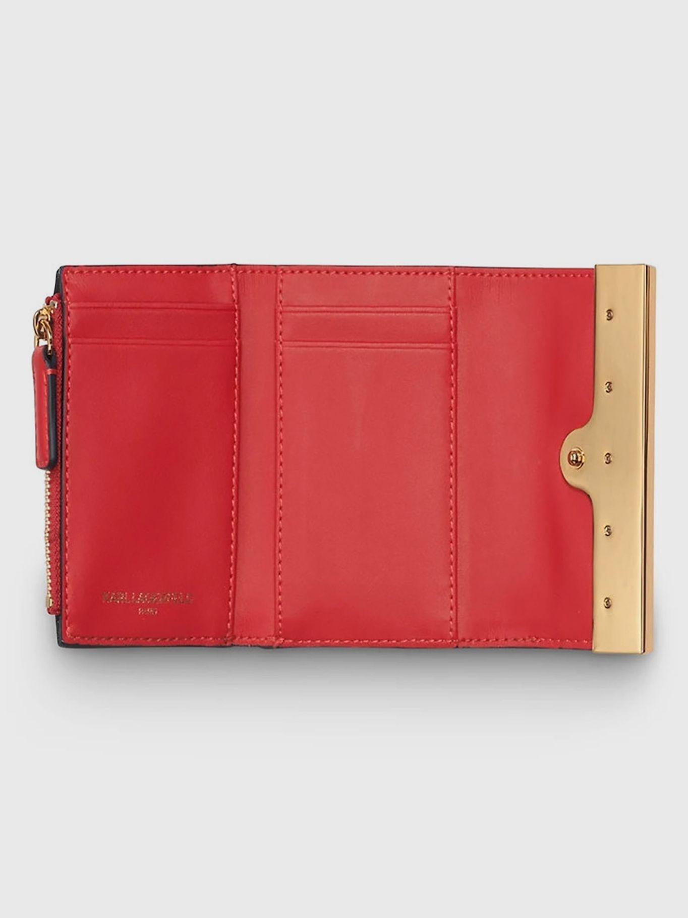 Billetera plegable con detalle metálico Rojo Karl-3