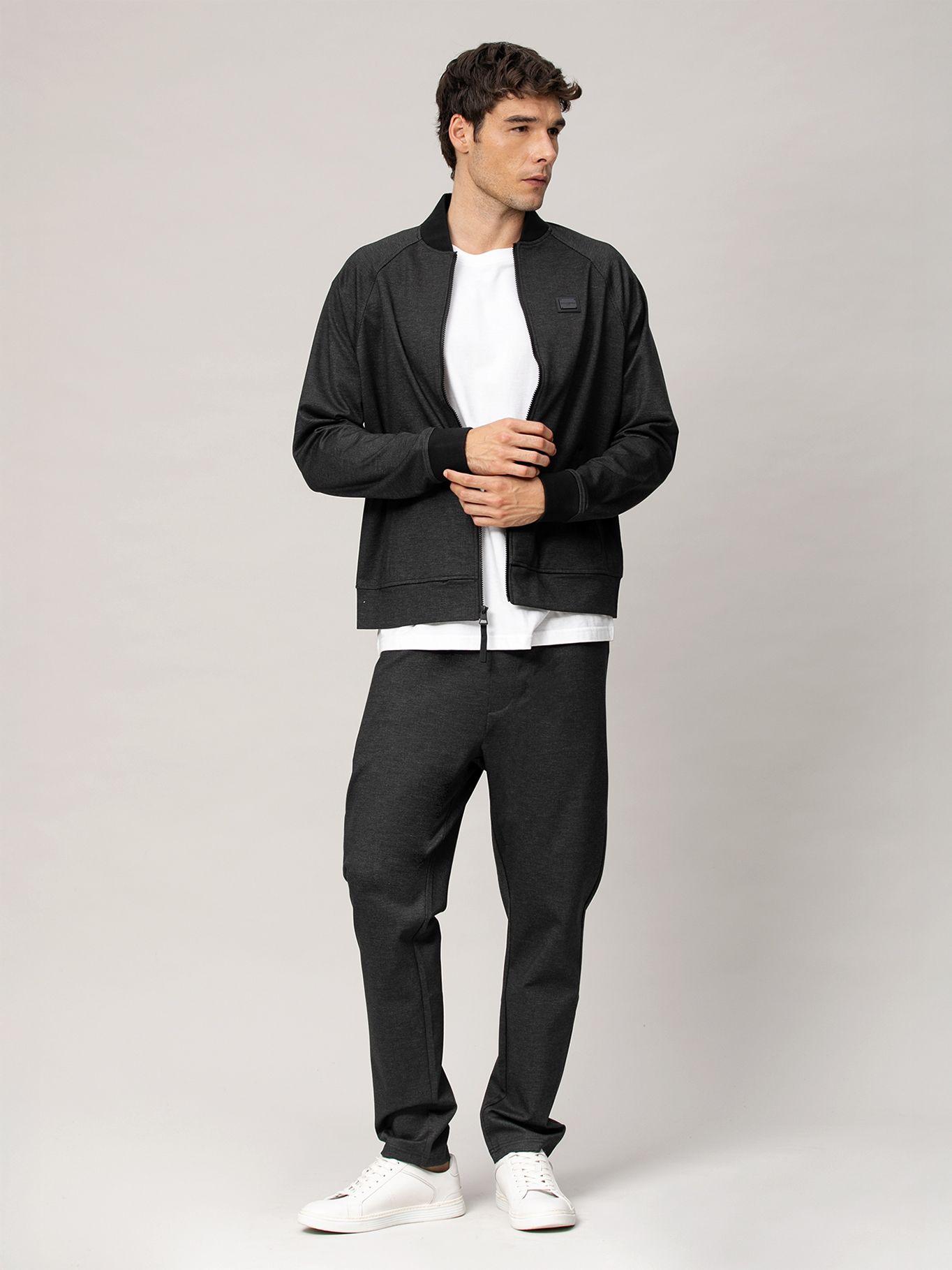 Chaqueta bomber jaspeada cremallera Negro Karl Lagerfeld-1