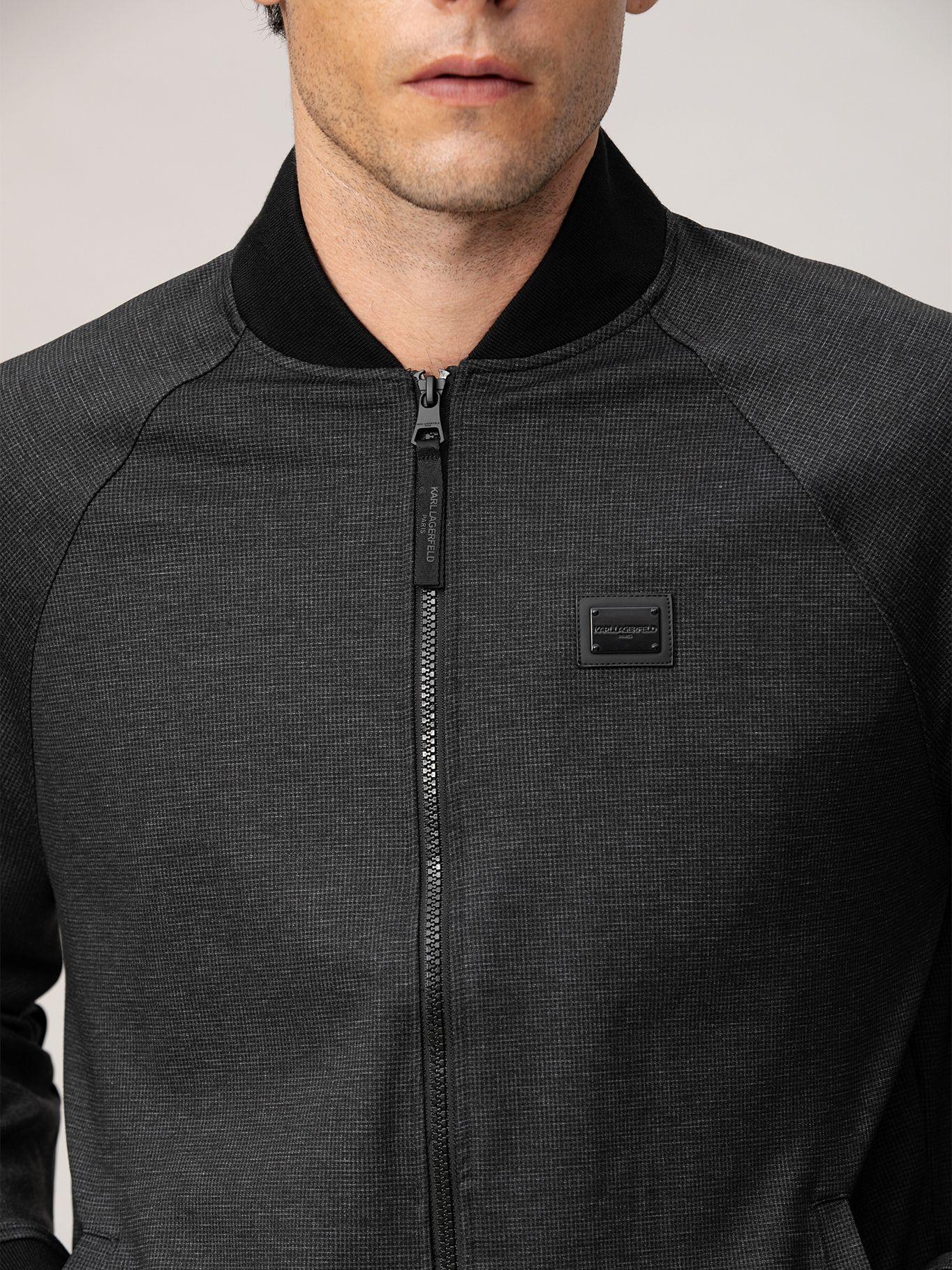 Chaqueta bomber jaspeada cremallera Negro Karl Lagerfeld-4