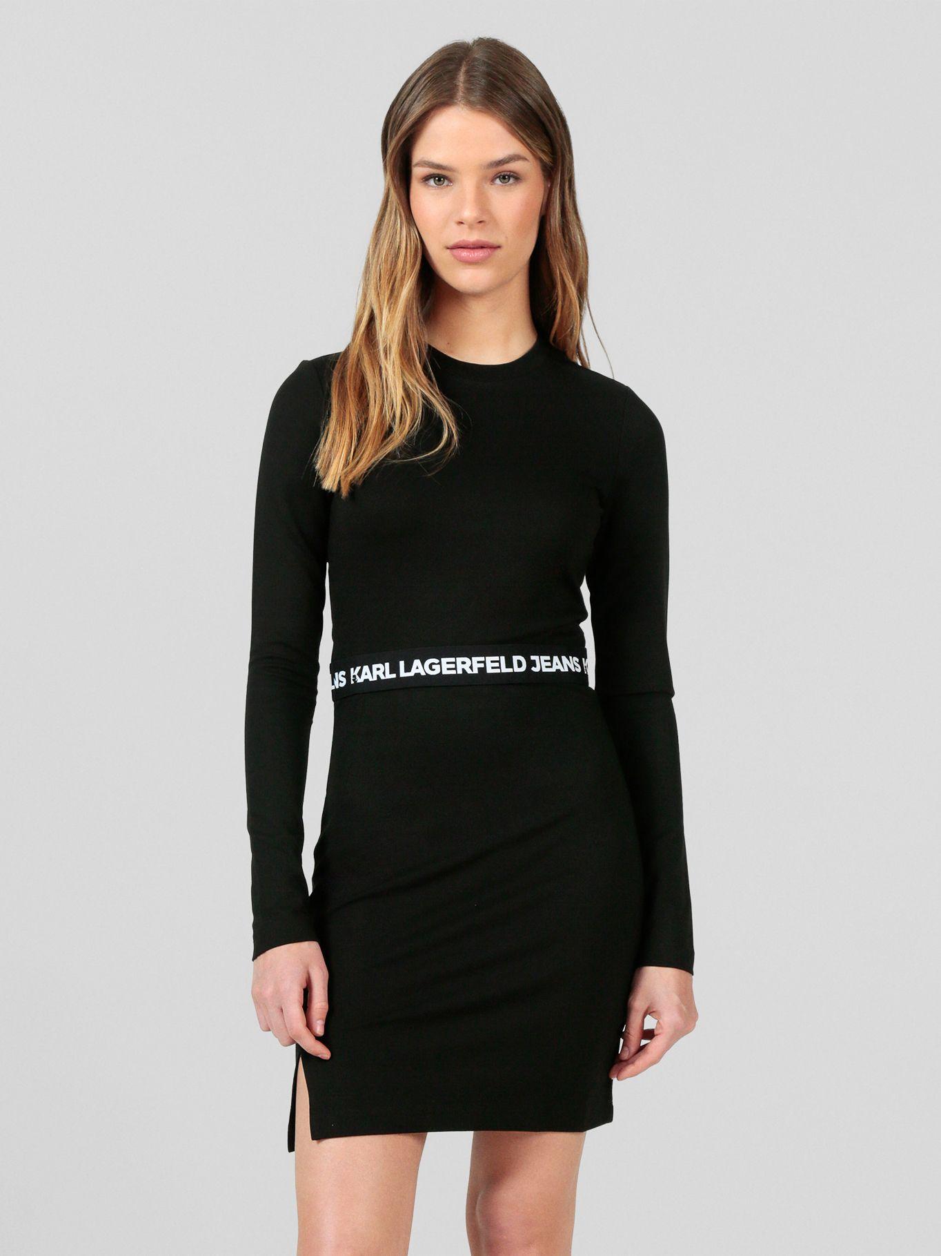 Vestido milano de manga larga Negro Karl Lagerfeld-0