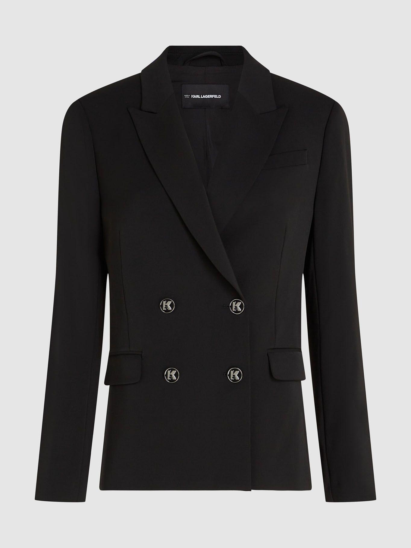 Blazer con doble botonadura tipo tailored Negro Karl-0