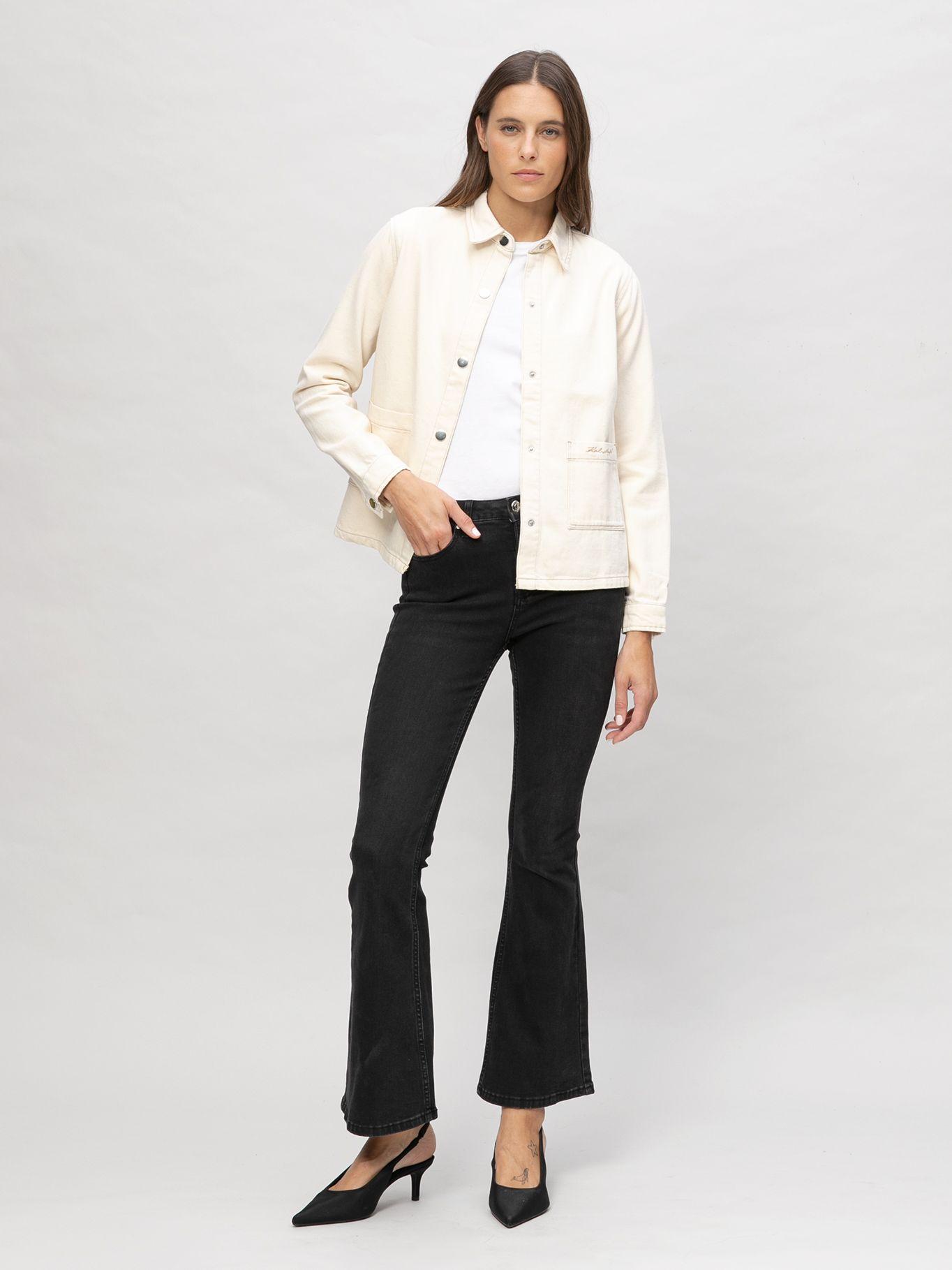 Sobrecamisa en denim con bolsillos Beige Karl Lagerfeld-1