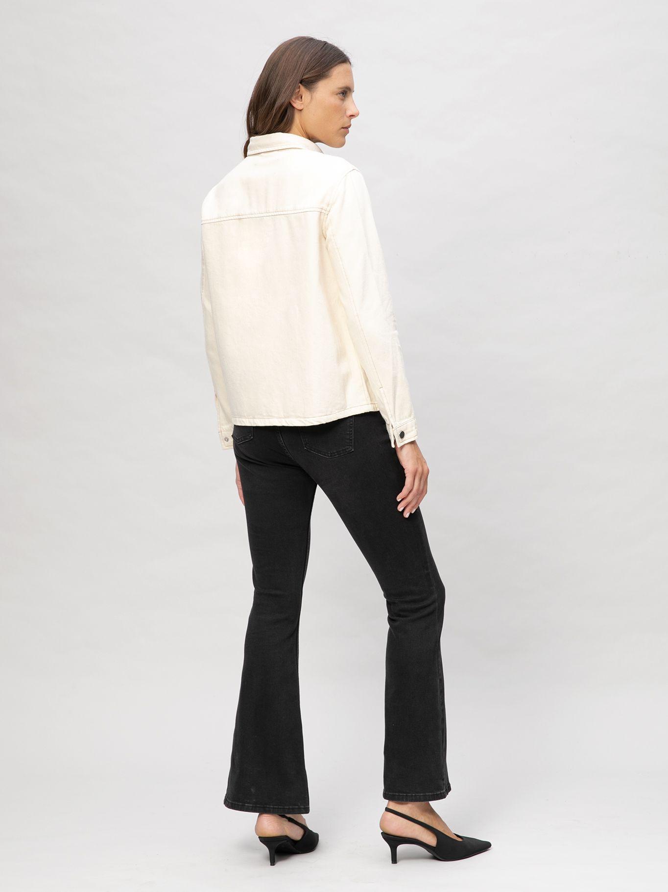 Sobrecamisa en denim con bolsillos Beige Karl Lagerfeld-2