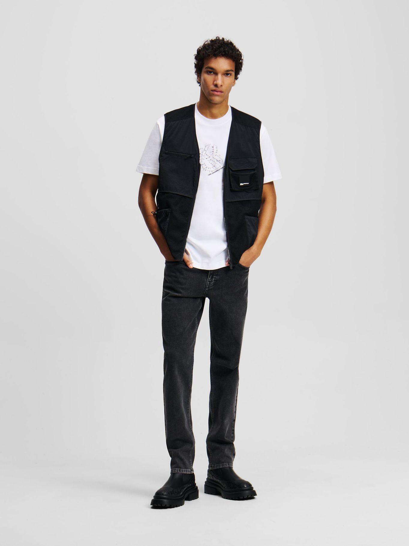 Polera regular con monograma Blanco Karl Lagerfeld-1