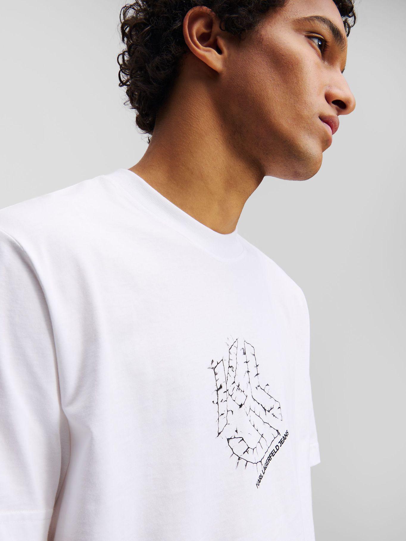Polera regular con monograma Blanco Karl Lagerfeld-3