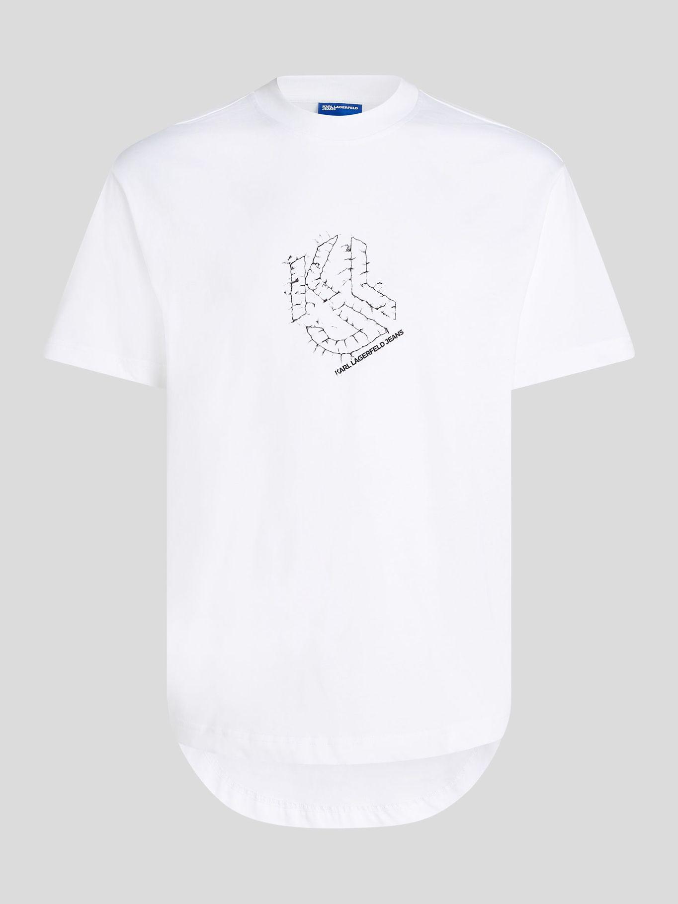 Polera regular con monograma Blanco Karl Lagerfeld-4
