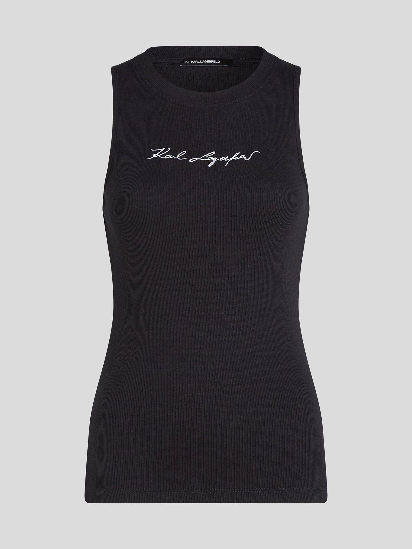 Polera essential sin mangas Negro Karl Lagerfeld-0
