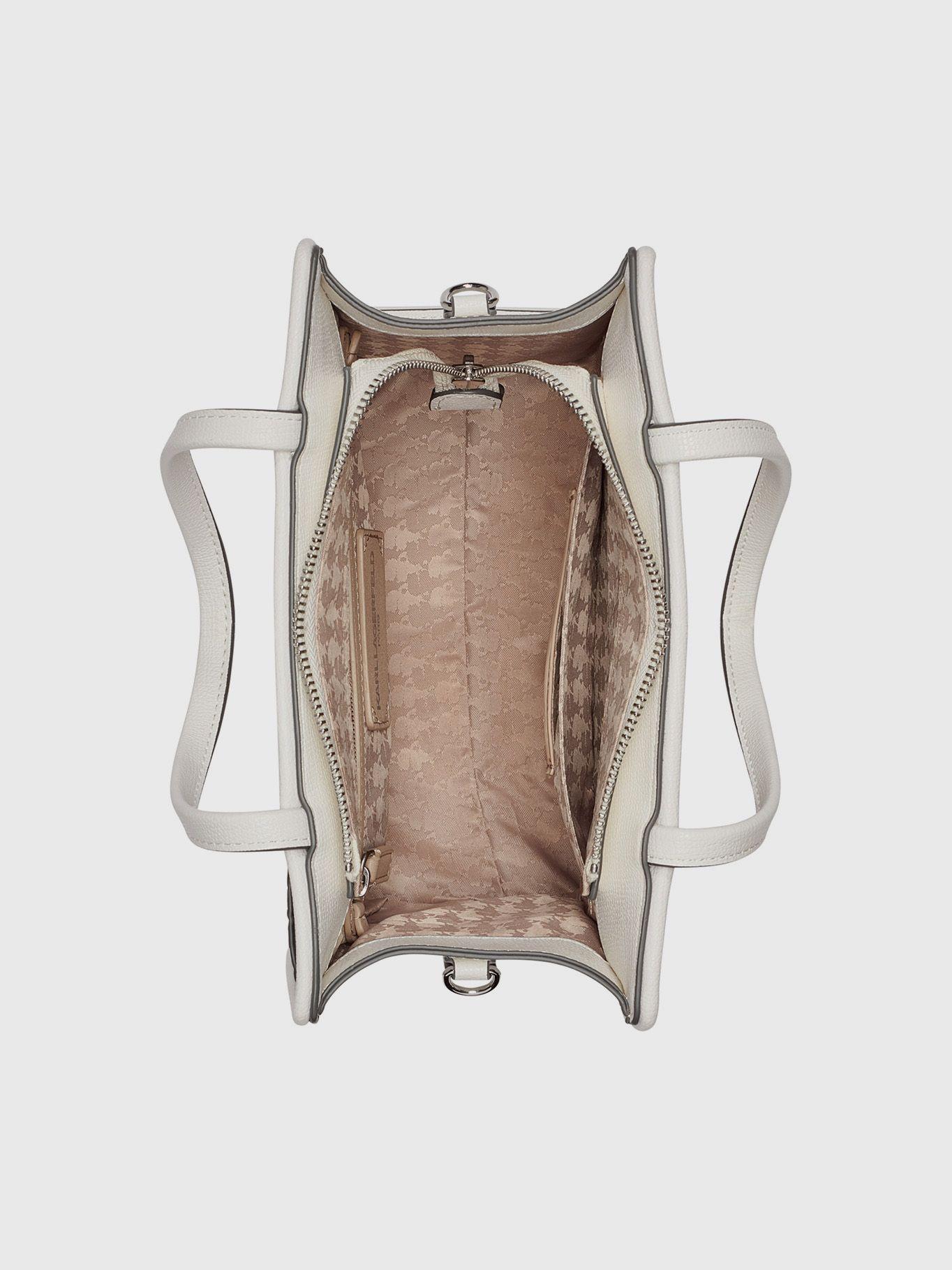 Cartera satchel detalle florales Blanco Karl Lagerfeld-2