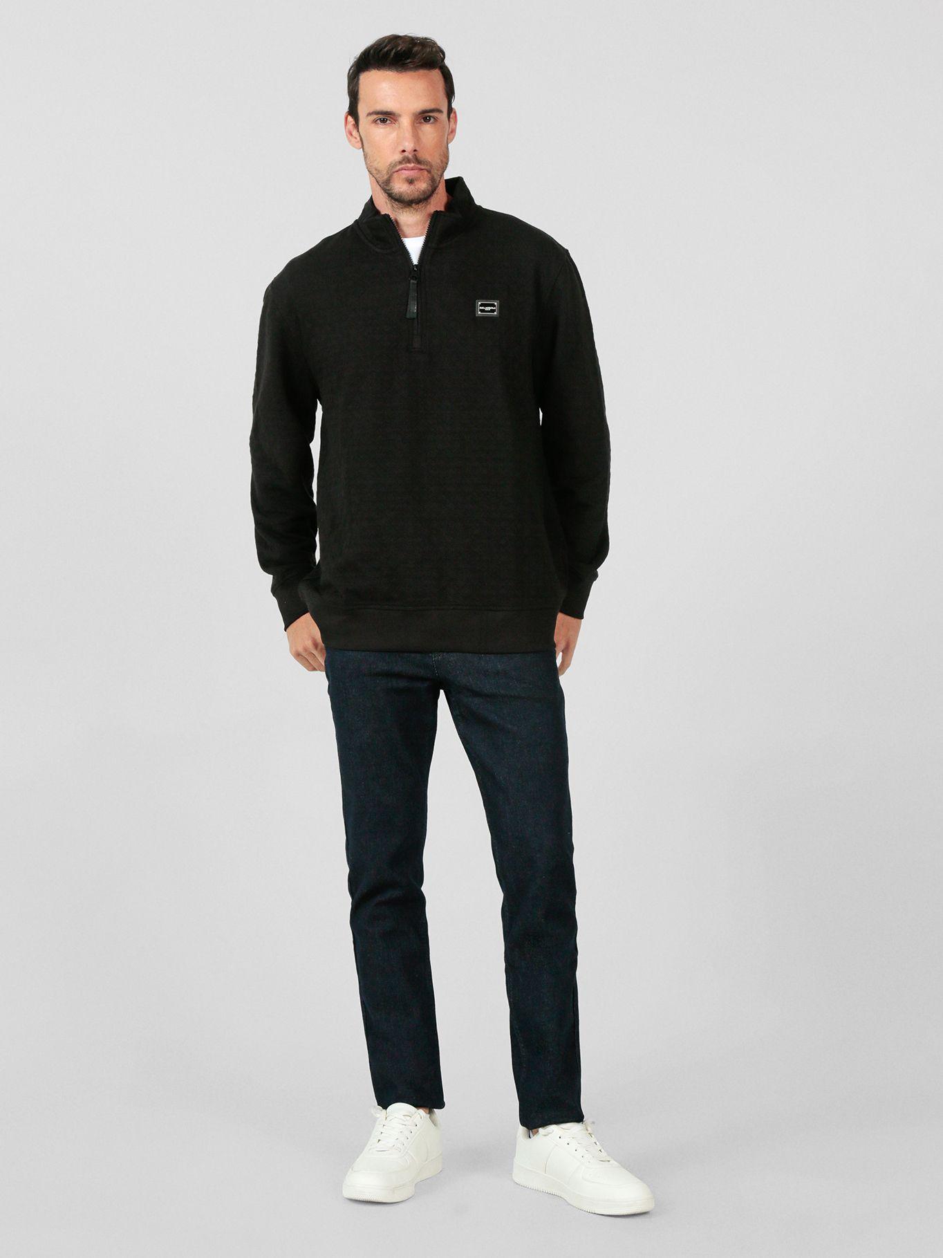 Polerón con media cremallera Negro Karl Lagerfeld-1