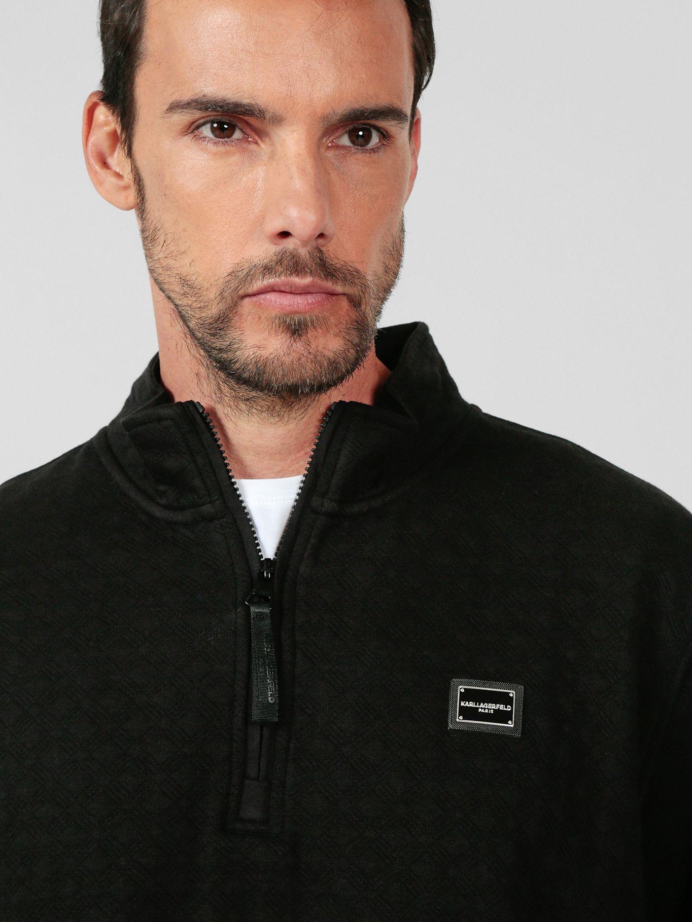 Polerón con media cremallera Negro Karl Lagerfeld-4