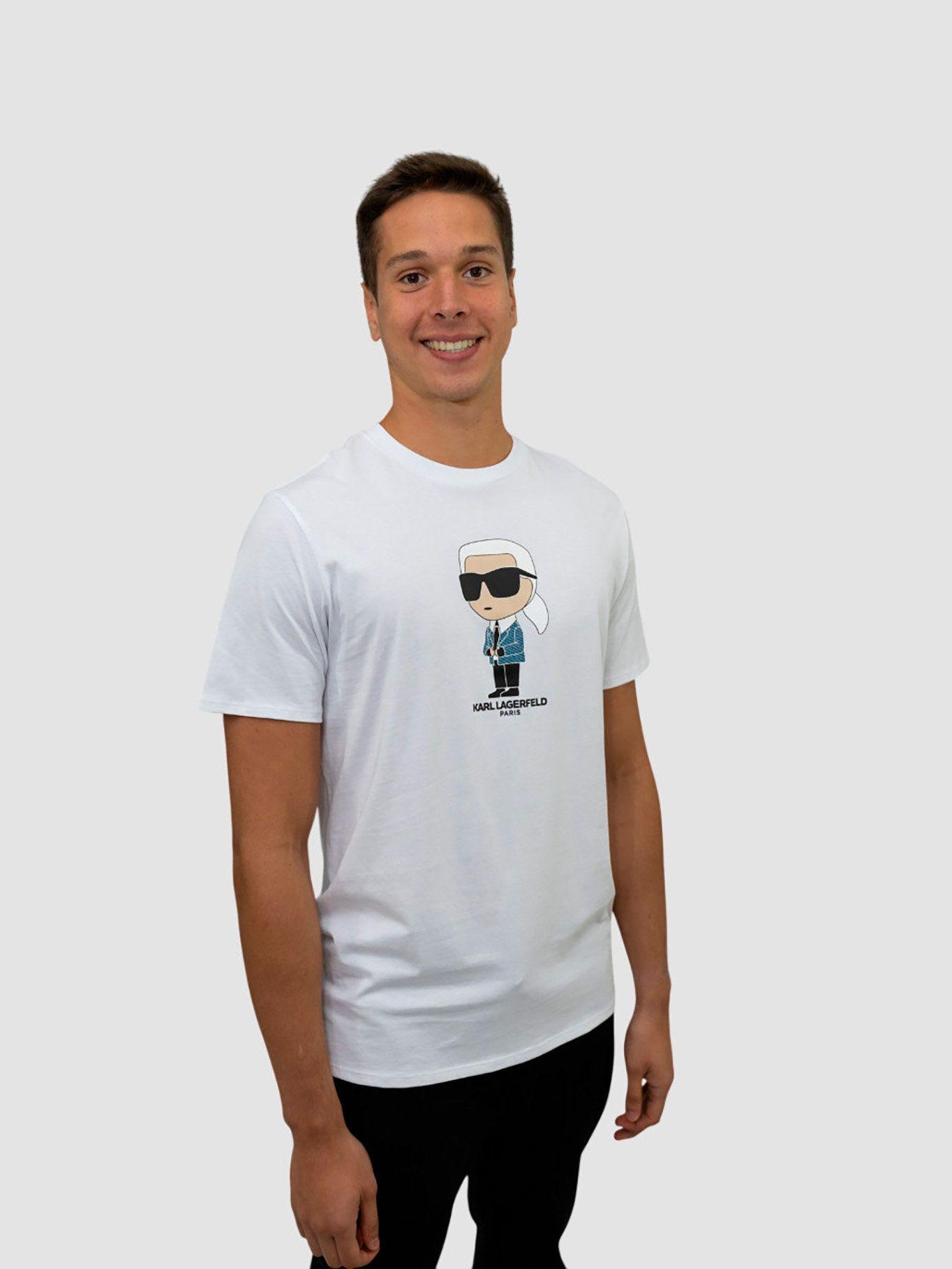 Polera con cuello redondo Blanco Karl Lagerfeld-1