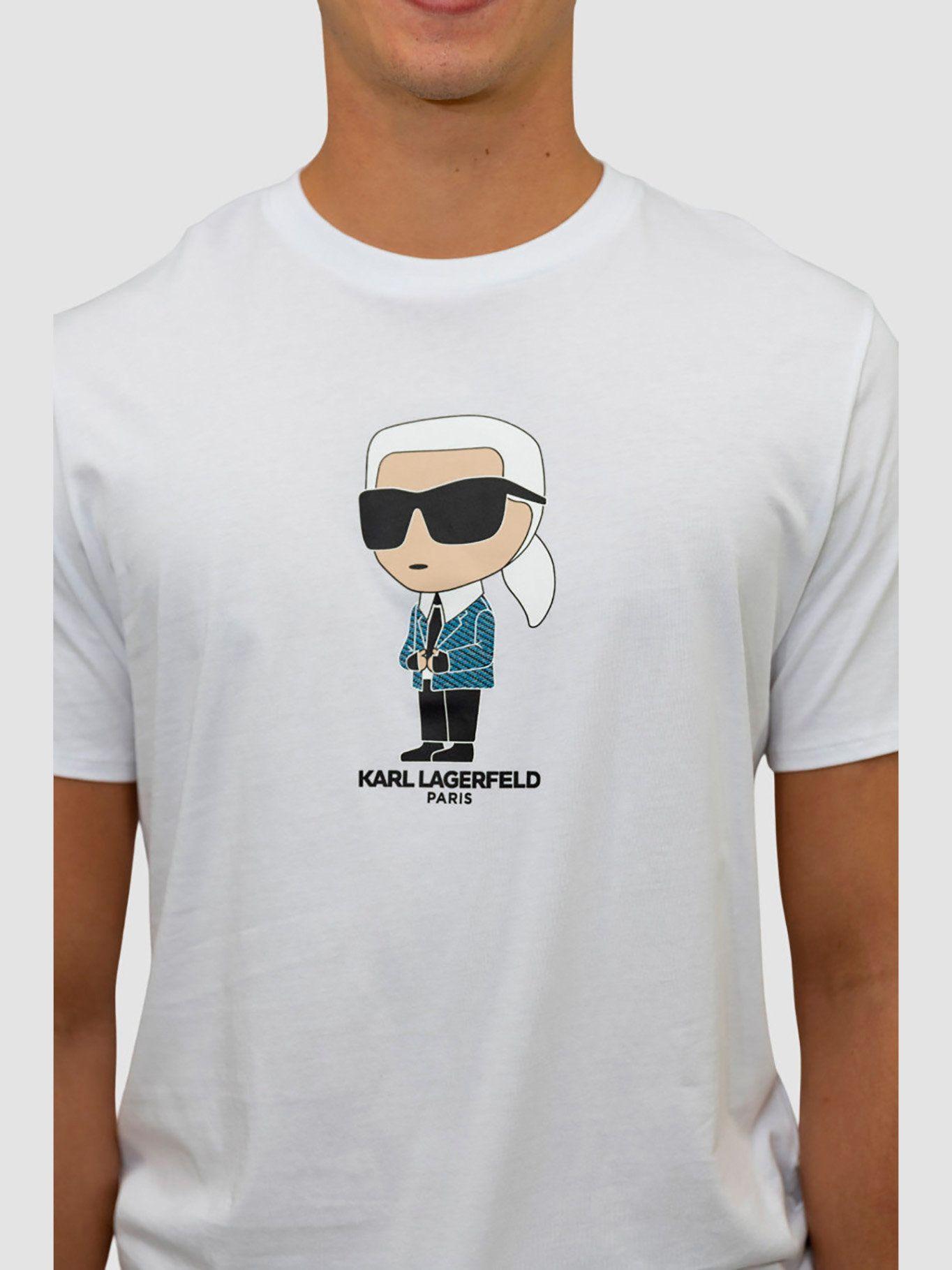 Polera con cuello redondo Blanco Karl Lagerfeld-3
