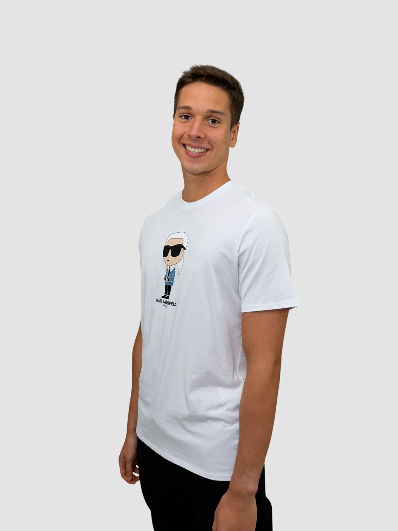 Polera con cuello redondo Blanco Karl Lagerfeld-4