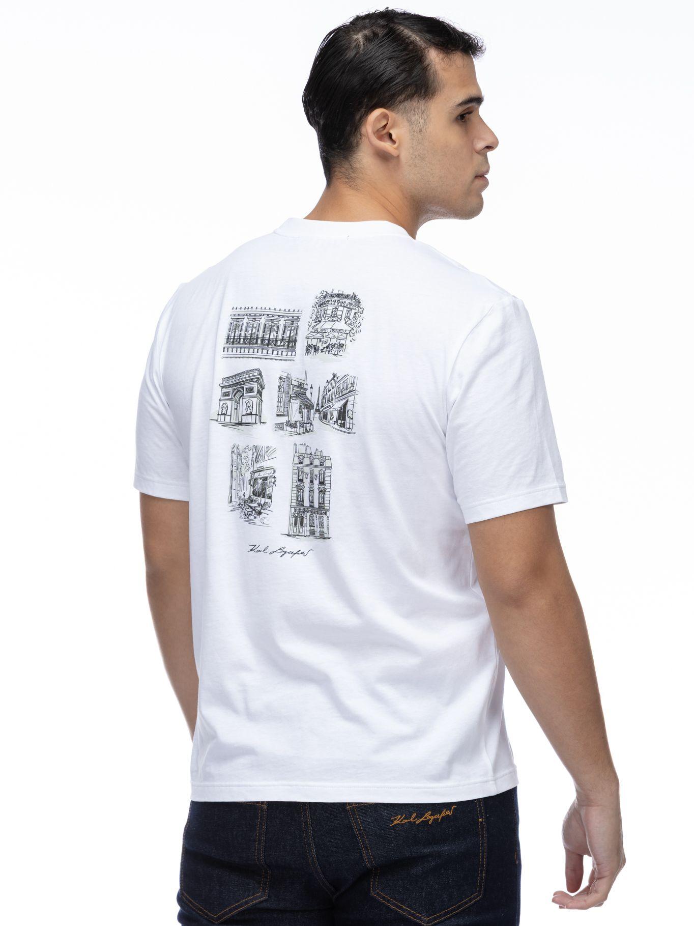Polera relaxed bocetos París Blanco Karl Lagerfeld-3