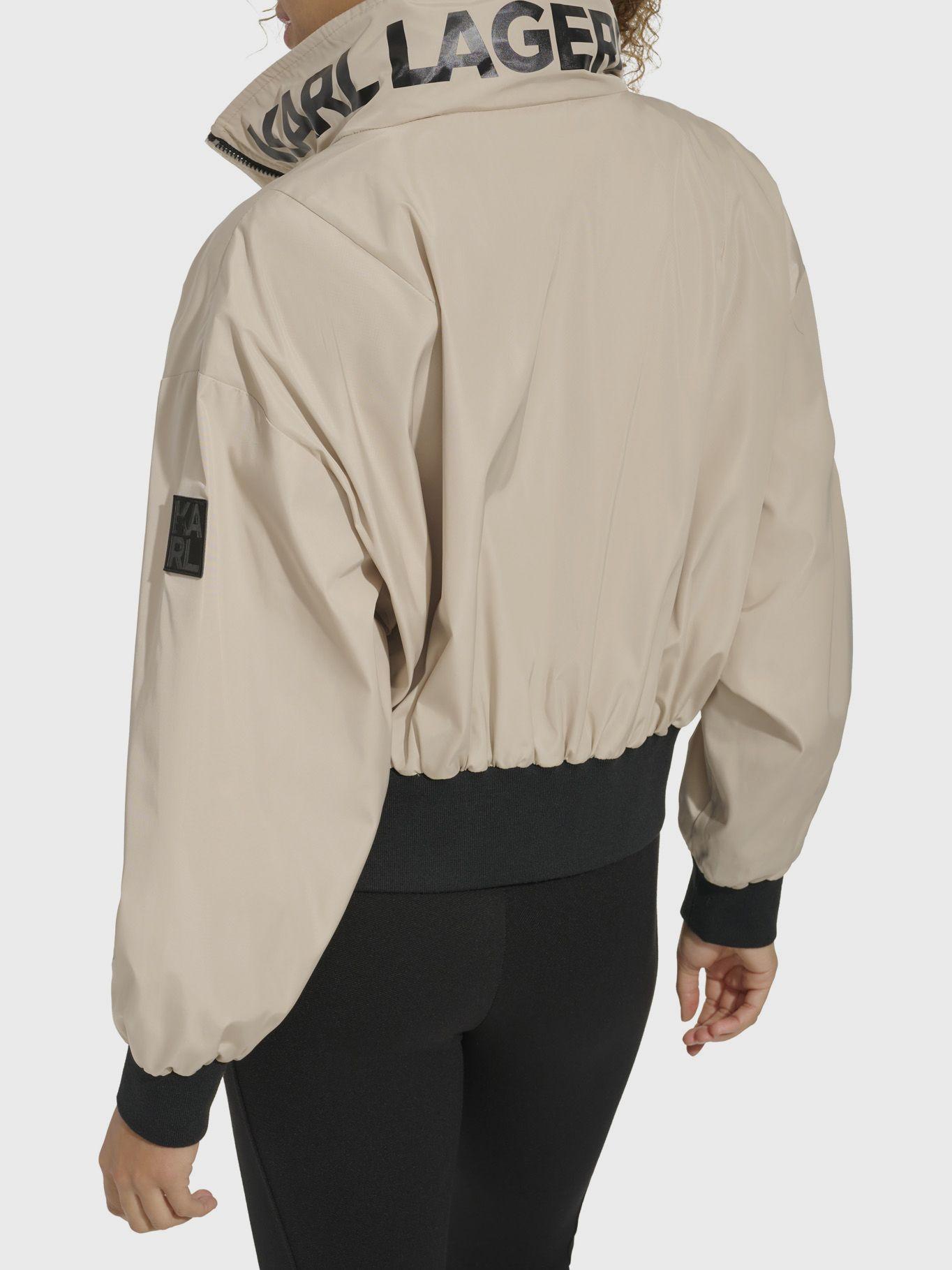 Chaqueta bomber y cuello con logo Beige Karl Lagerfeld-2