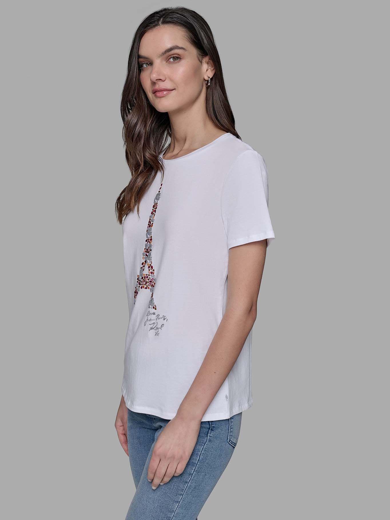 Polera de la Torre Eiffel Blanco Karl Lagerfeld-3