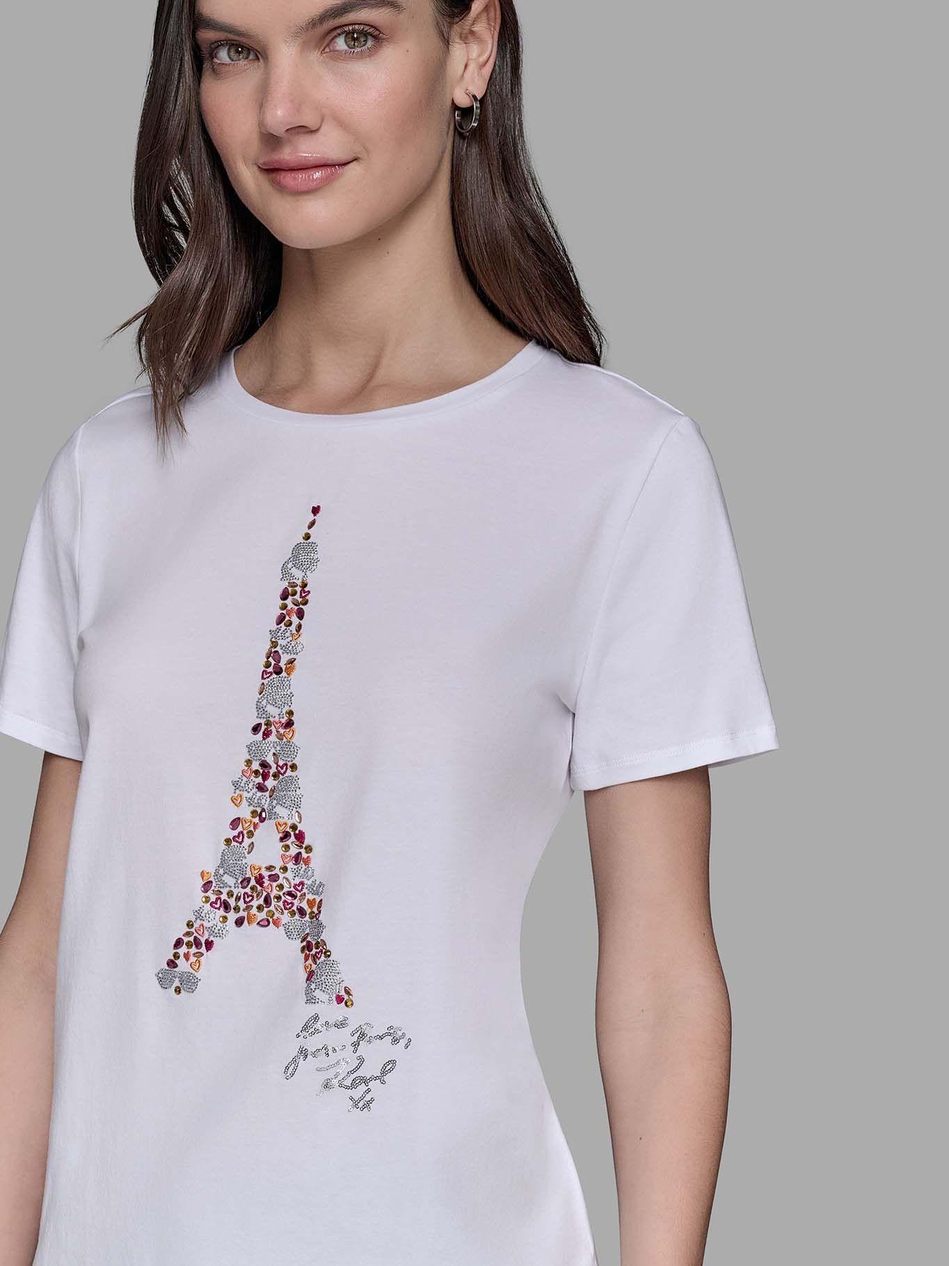 Polera de la Torre Eiffel Blanco Karl Lagerfeld-4