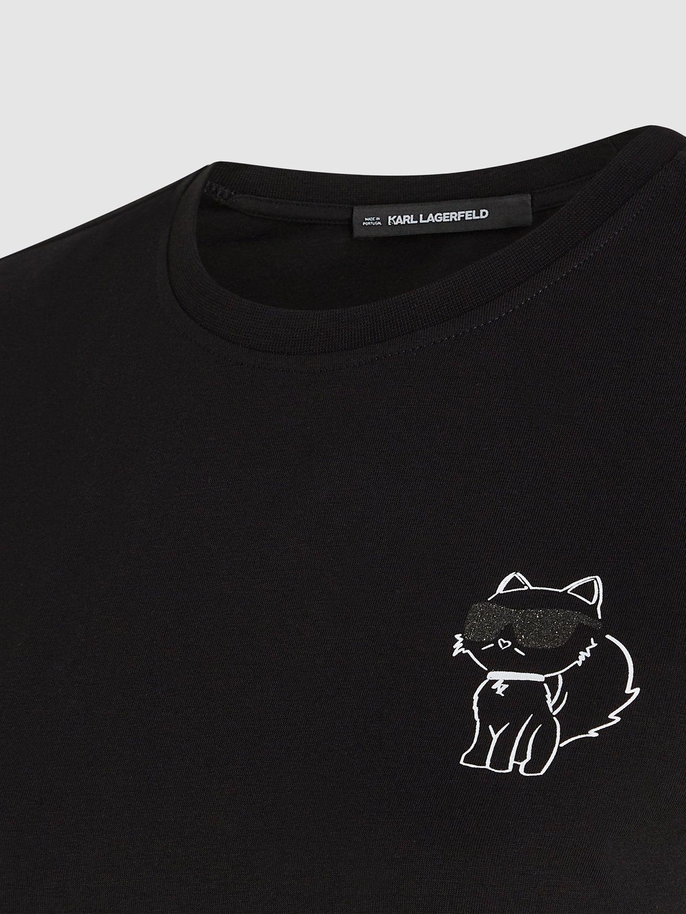 Polera con gráfico estampado de Choupette Negro Karl-2