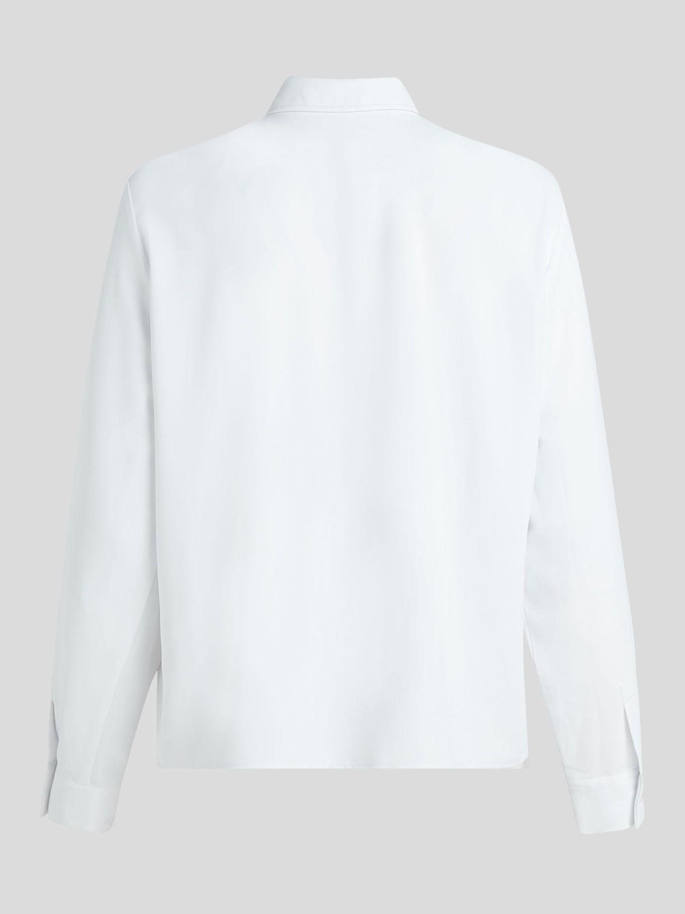 Blusa manga larga detalle pliegue Blanco Karl Lagerfeld-1