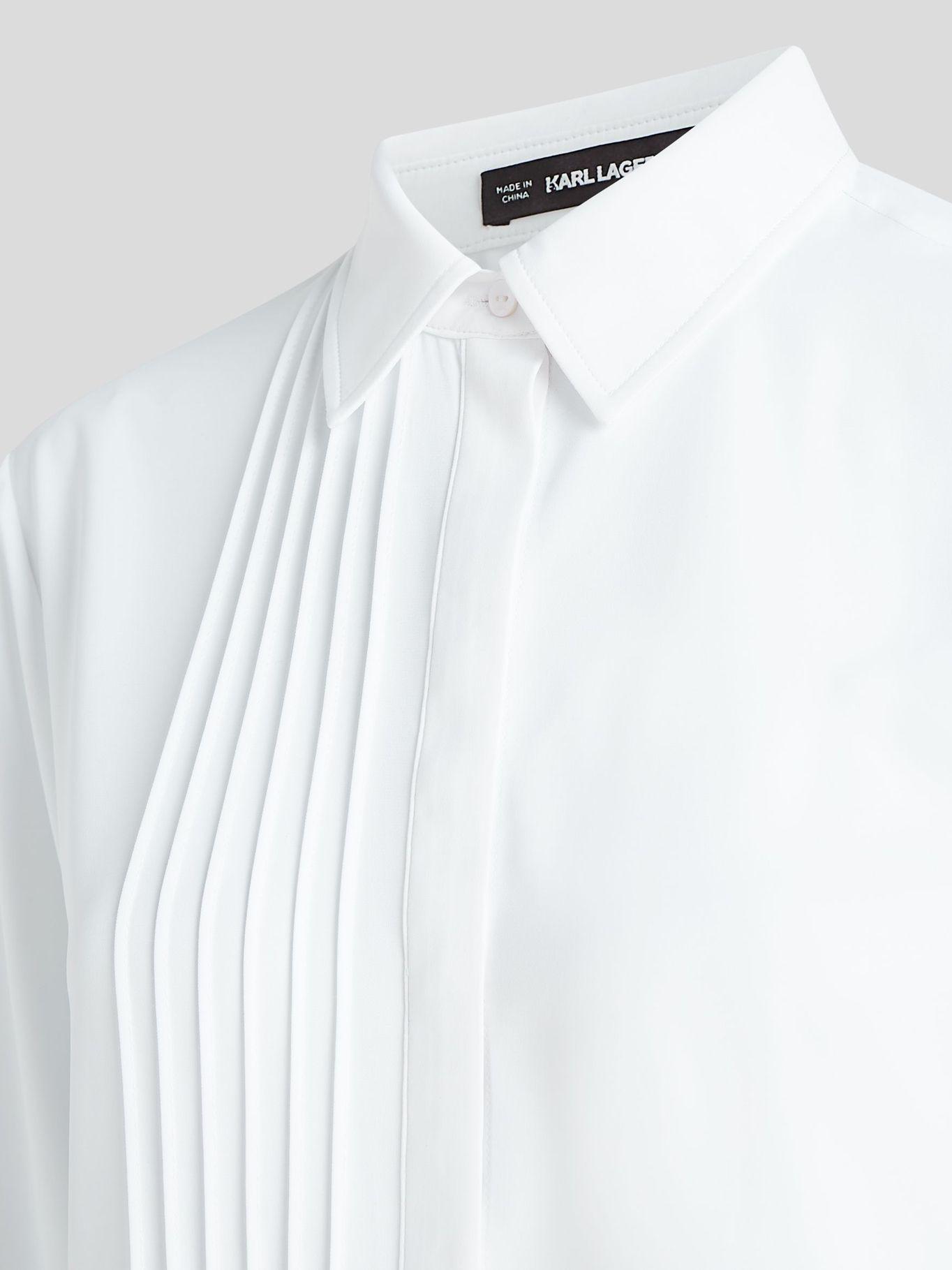 Blusa manga larga detalle pliegue Blanco Karl Lagerfeld-2