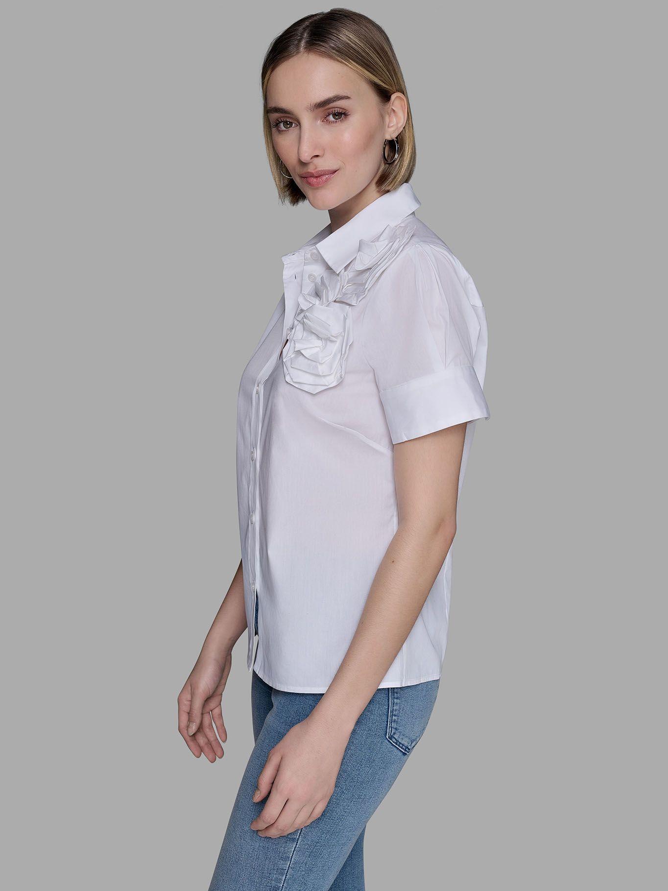 Camisa flor popelina Blanco Karl Lagerfeld-3