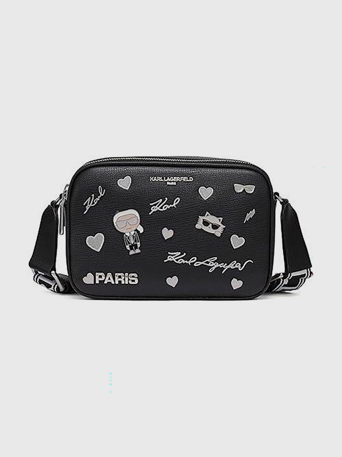 Cartera cruzada con pines - Maybelle Negro Karl-0