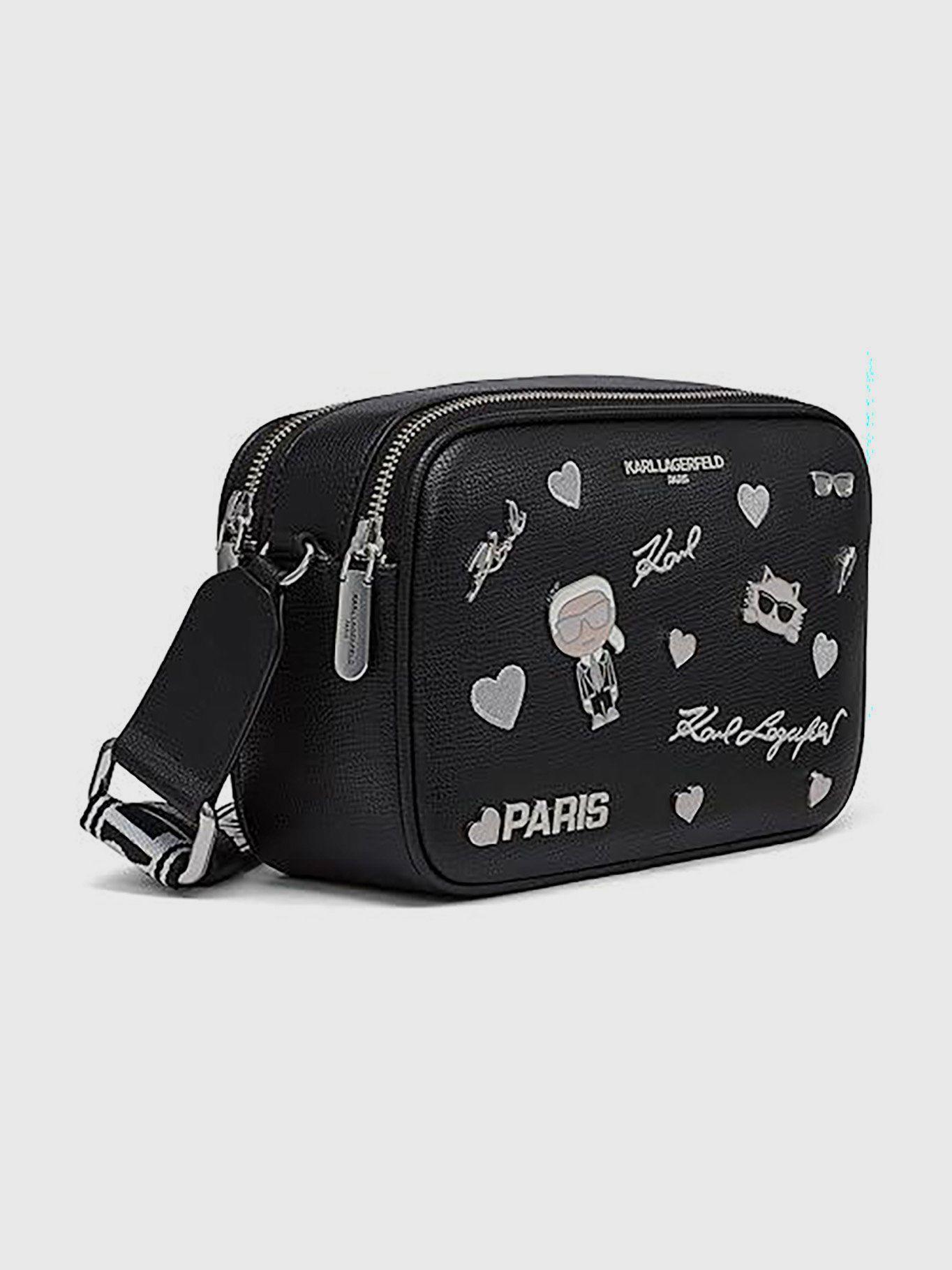 Cartera cruzada con pines - Maybelle Negro Karl-2
