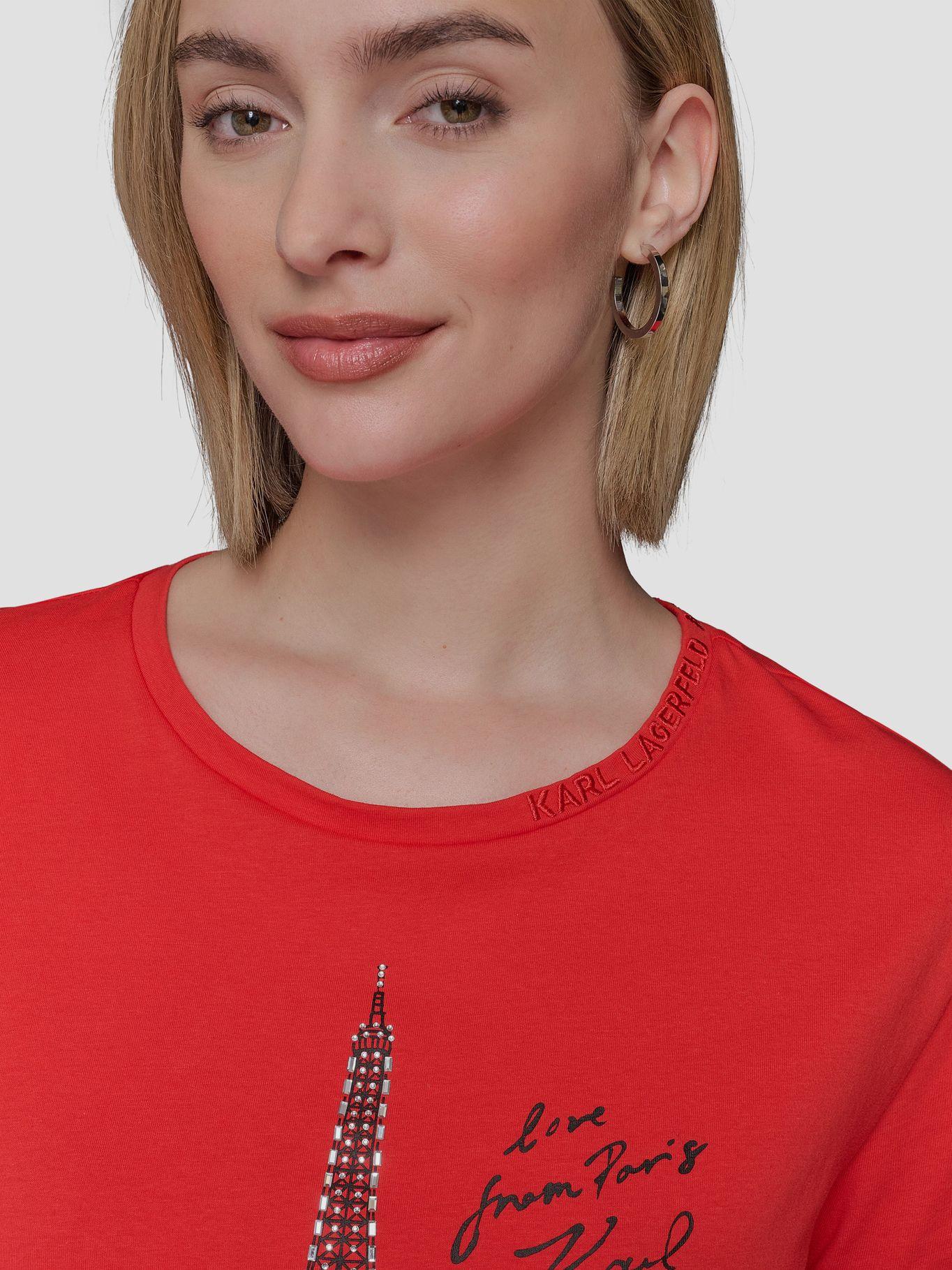 Polera estampado Eiffel & Fashion Rojo Karl Lagerfeld-4