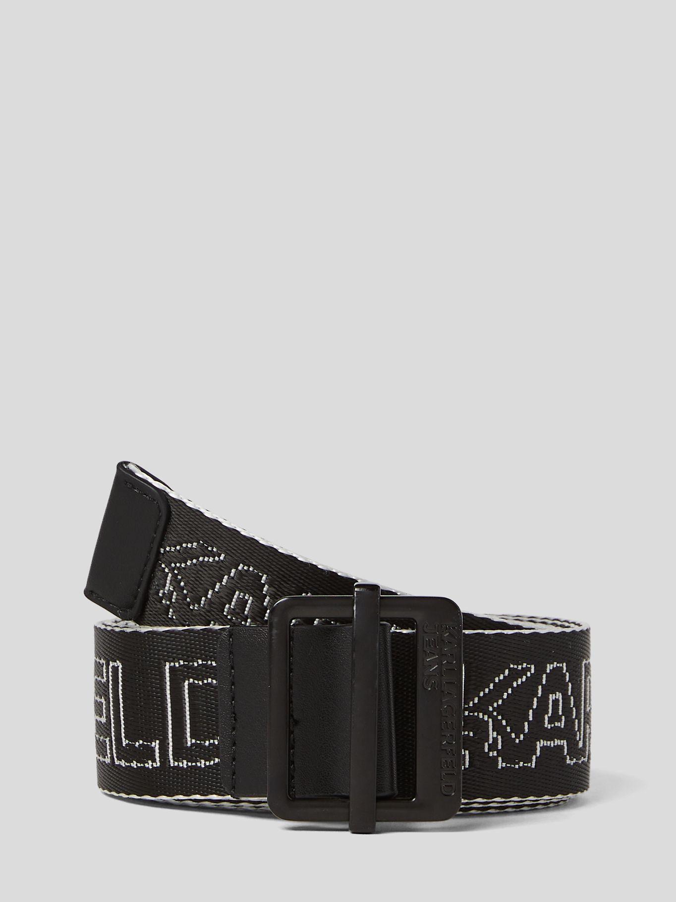 Cinturón con logotipo bordado Negro Karl Lagerfeld-0