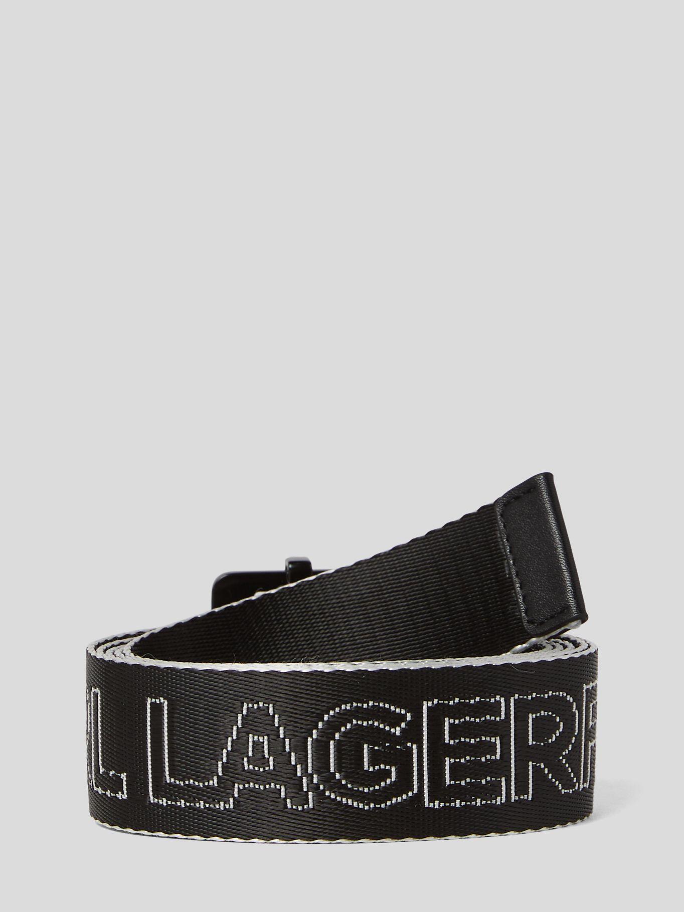 Cinturón con logotipo bordado Negro Karl Lagerfeld-2