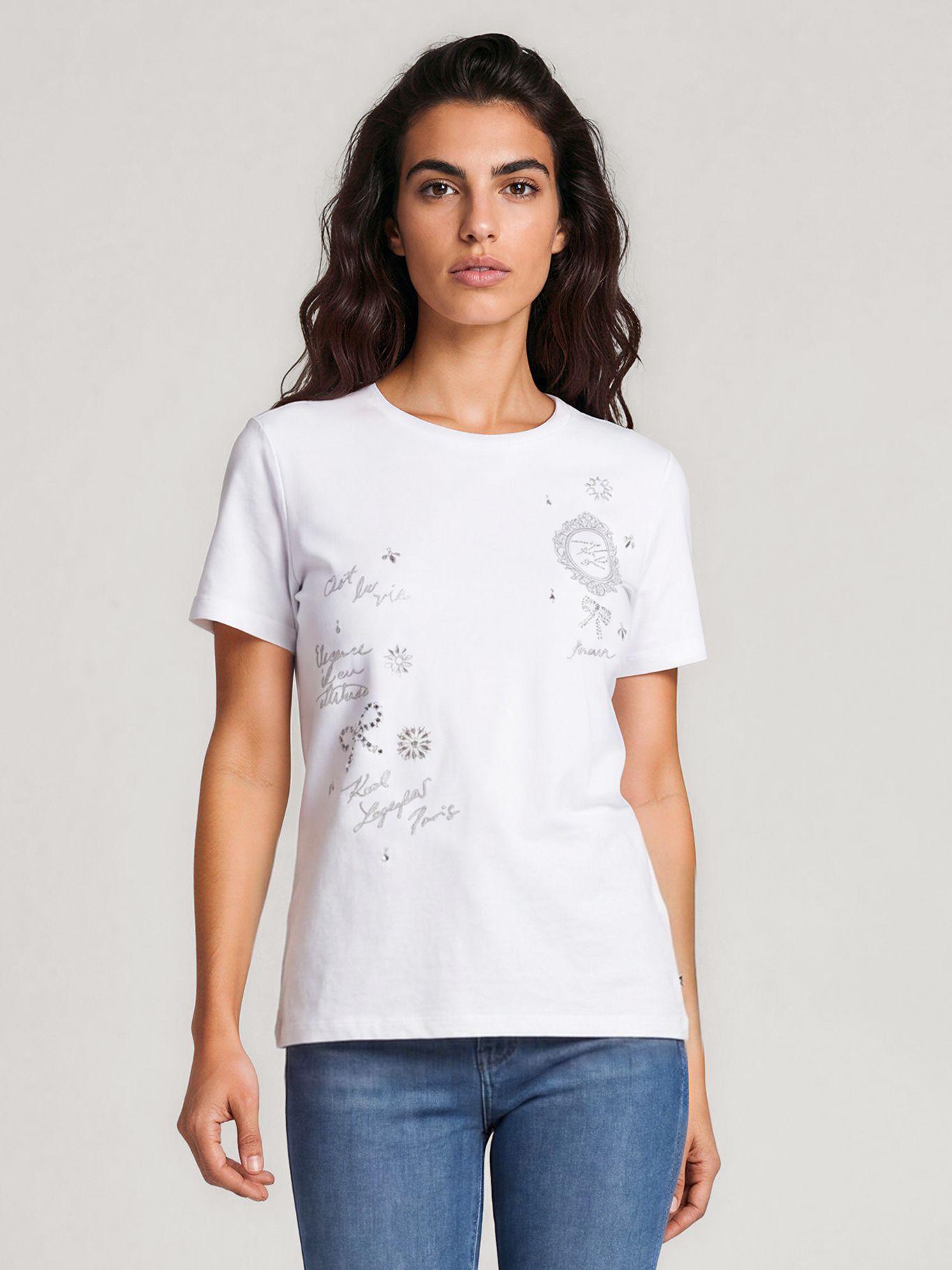 Polera manga corta detalles distintivo  Blanco-0