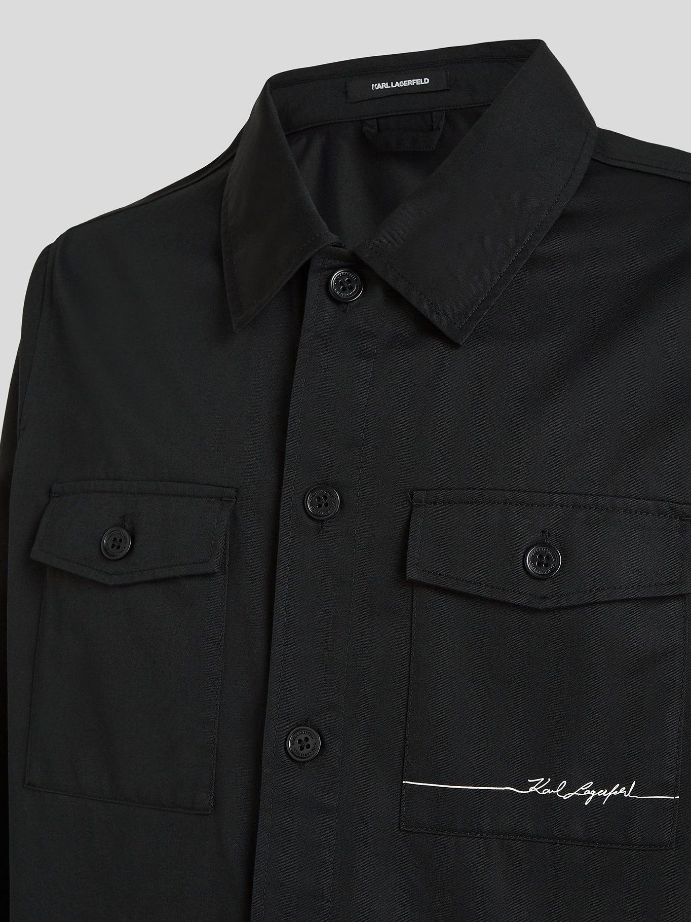Chaqueta de sarga - Signature Line Negro Karl Lagerfeld-2