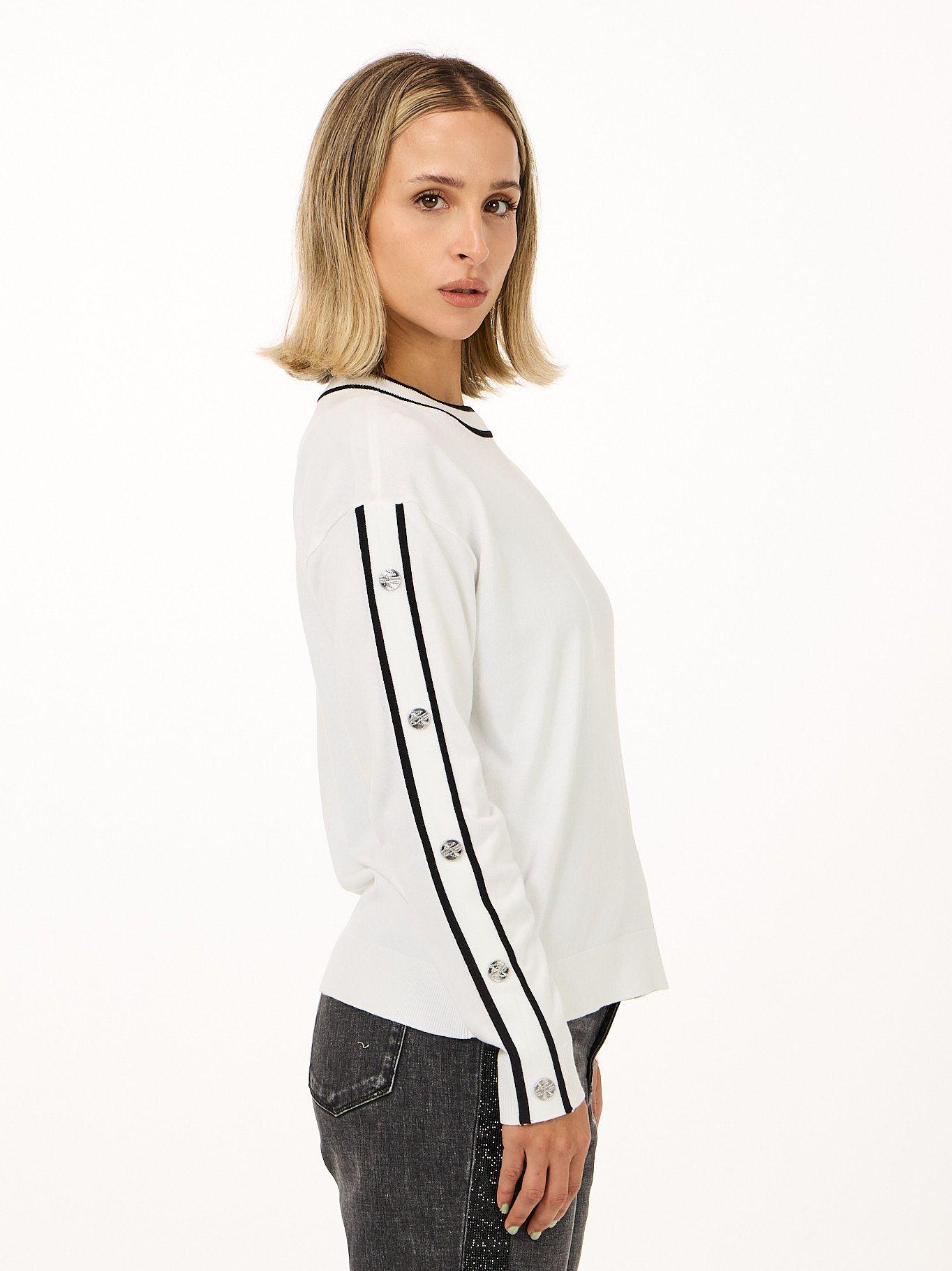 Sweater de manga larga botones Blanco Karl Lagerfeld-3