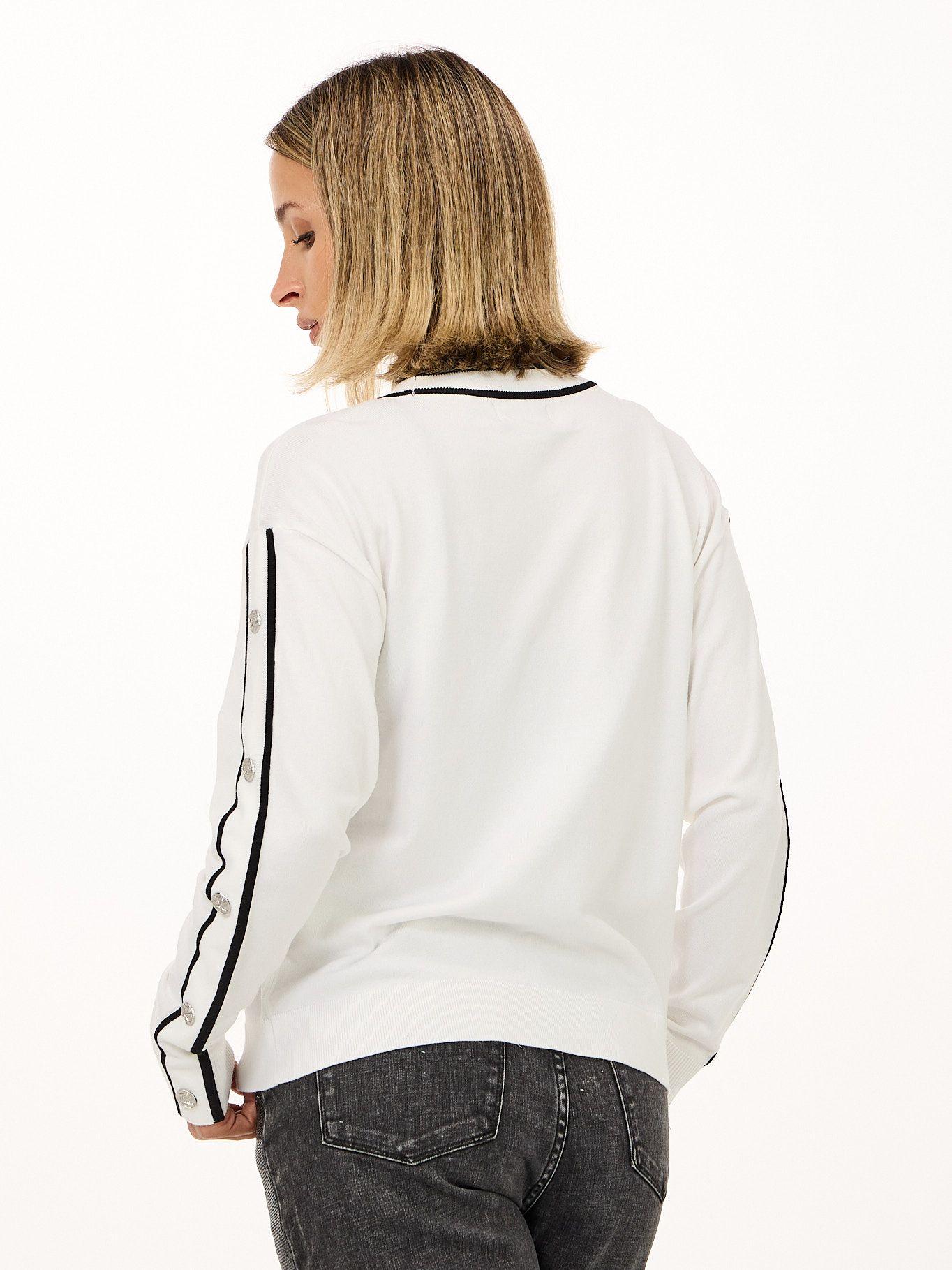 Sweater de manga larga botones Blanco Karl Lagerfeld-5