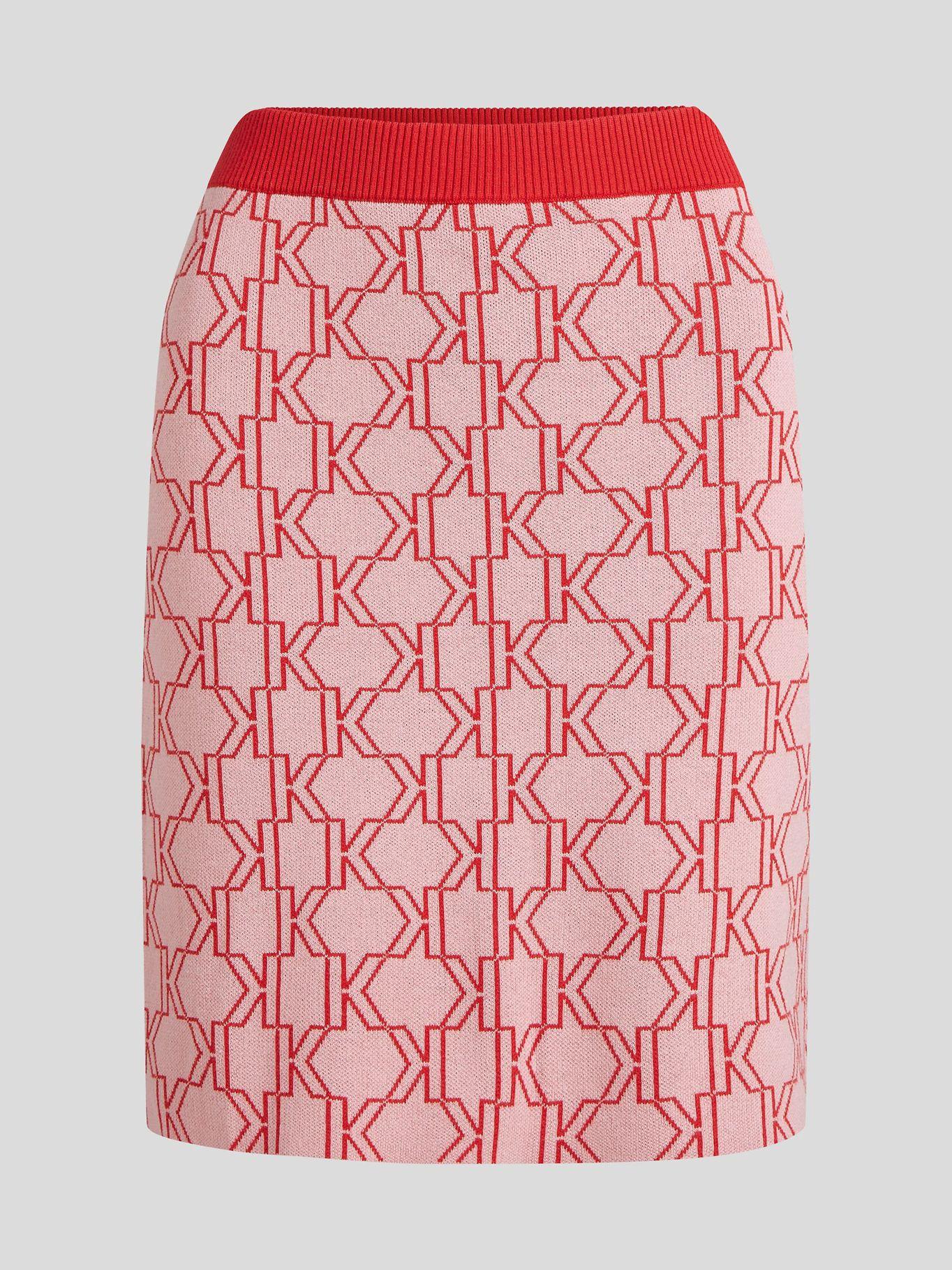 Falda de punto con monograma Rosado Karl Lagerfeld-0