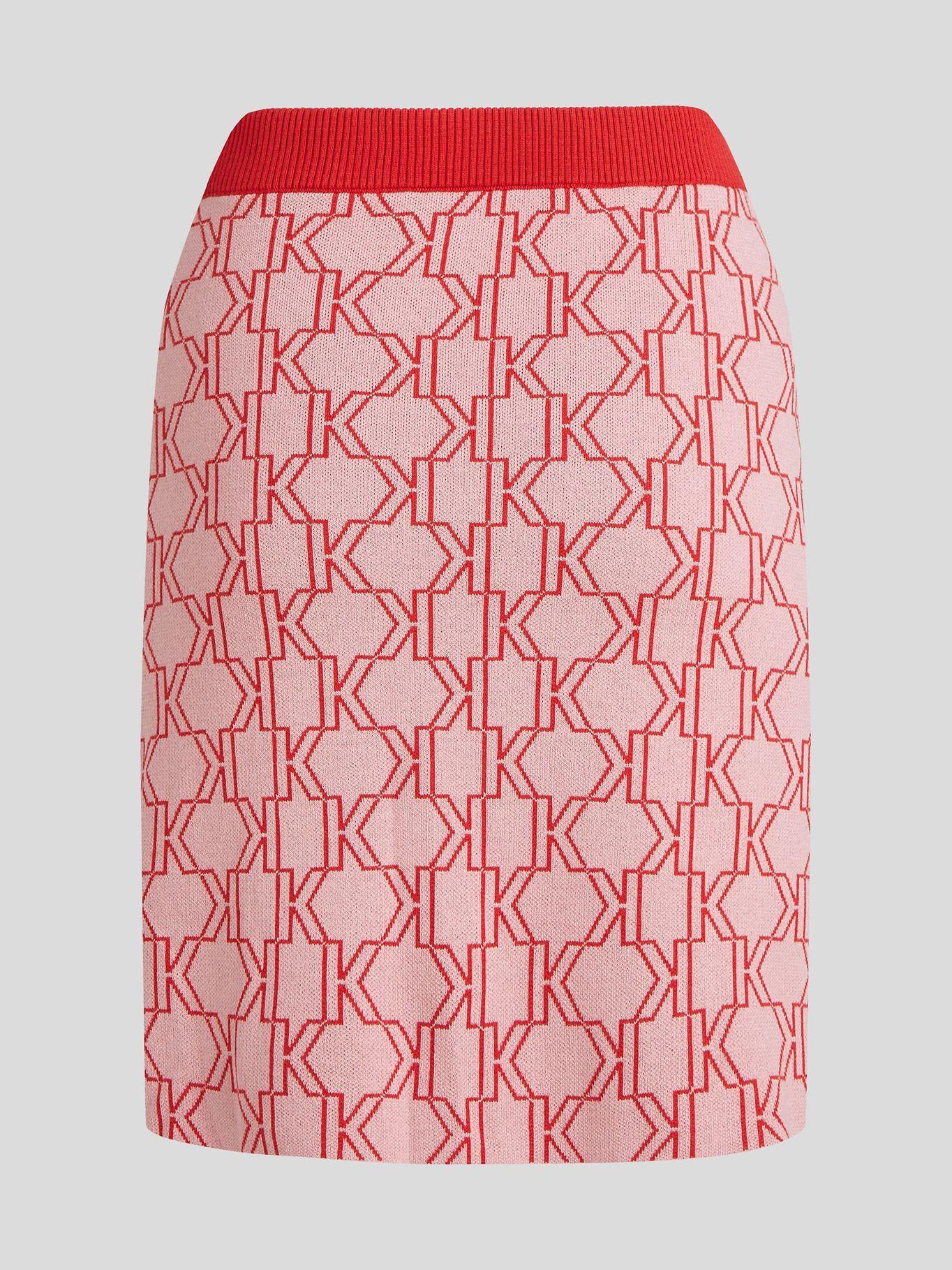Falda de punto con monograma Rosado Karl Lagerfeld-1