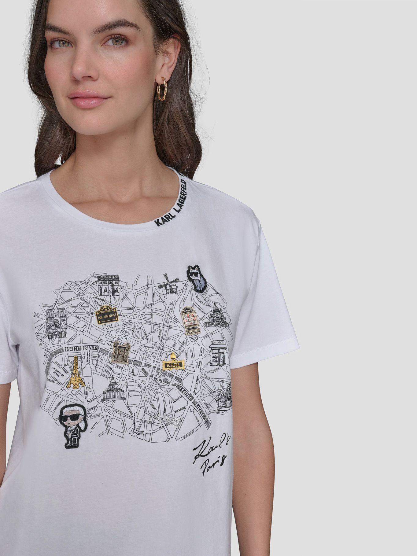 Polera con gráfico de mapa urbano Blanco Karl Lagerfeld-3