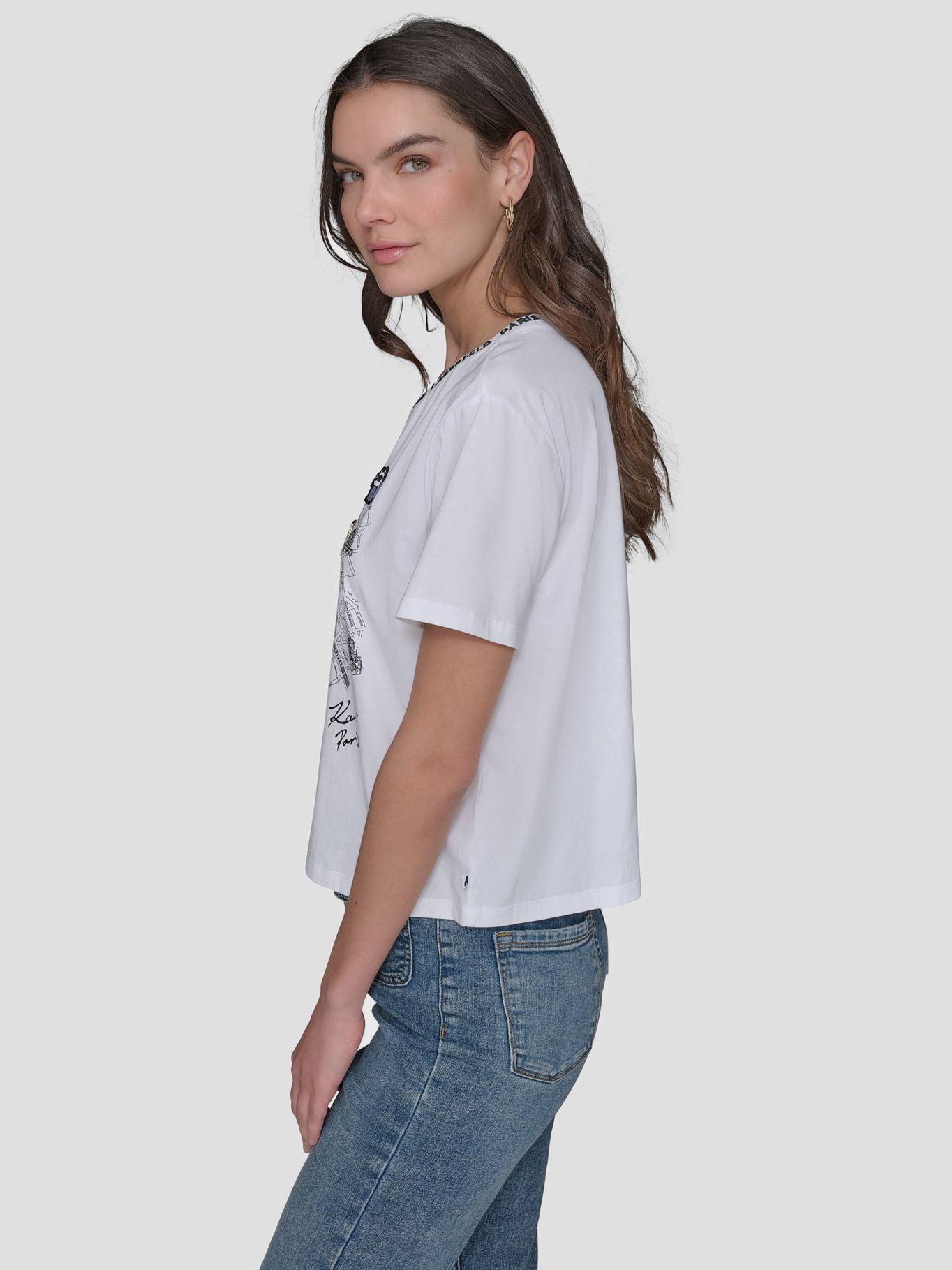 Polera con gráfico de mapa urbano Blanco Karl Lagerfeld-4