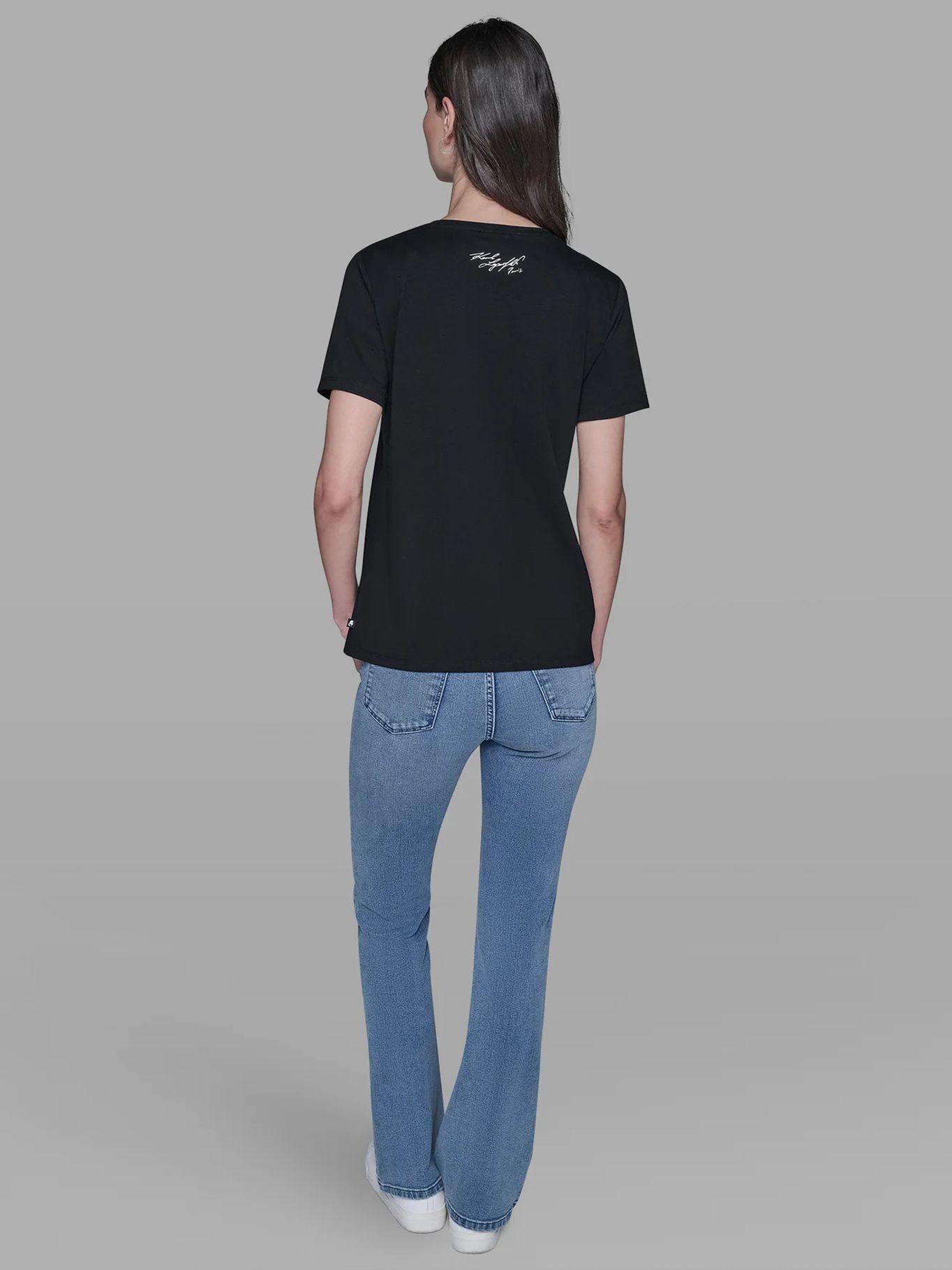 Polera gráfico  en retrato pedrería Negro-2