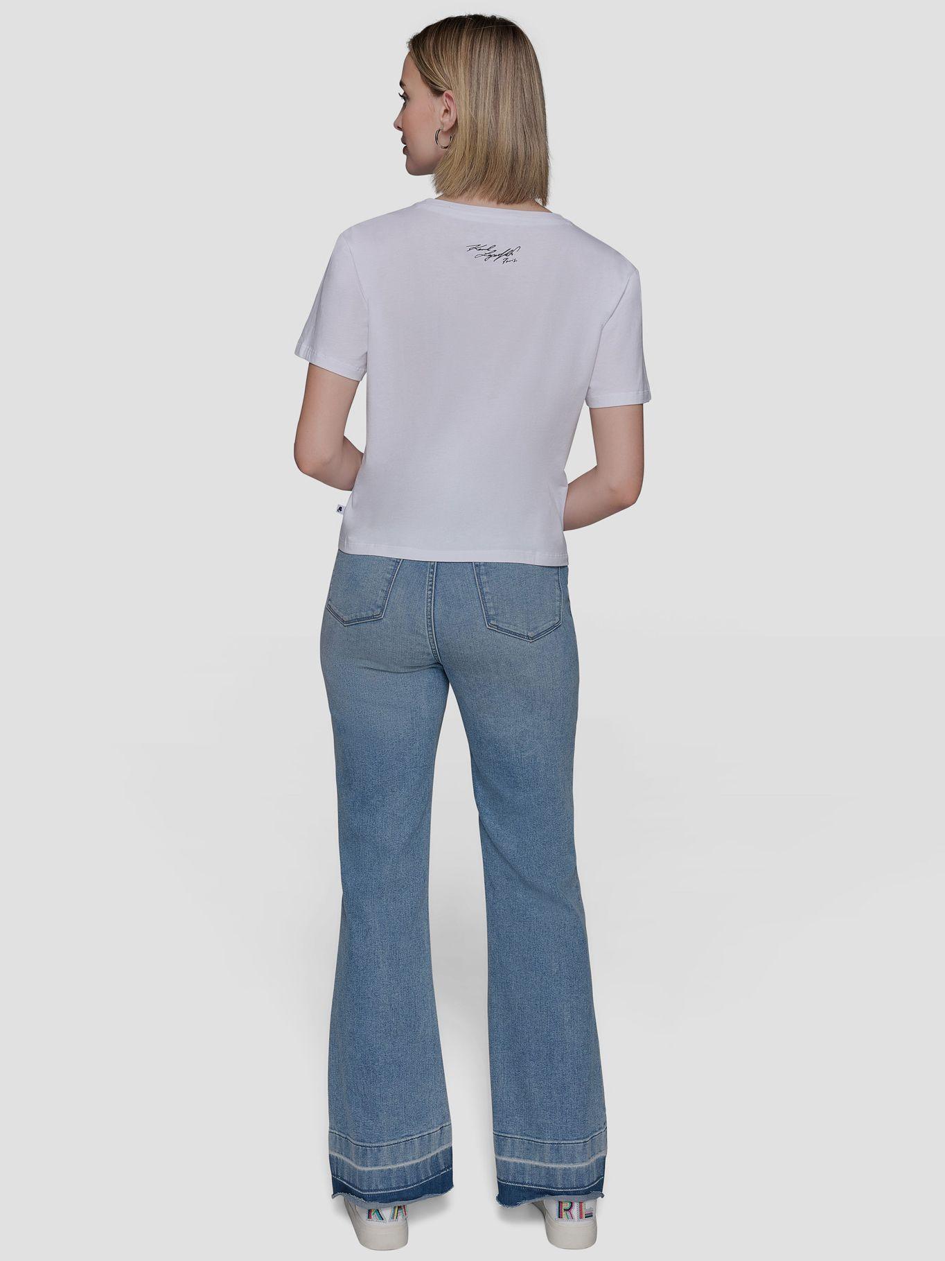 Polera crop estampado R Lagerfeld Blanco Karl Lagerfeld-2