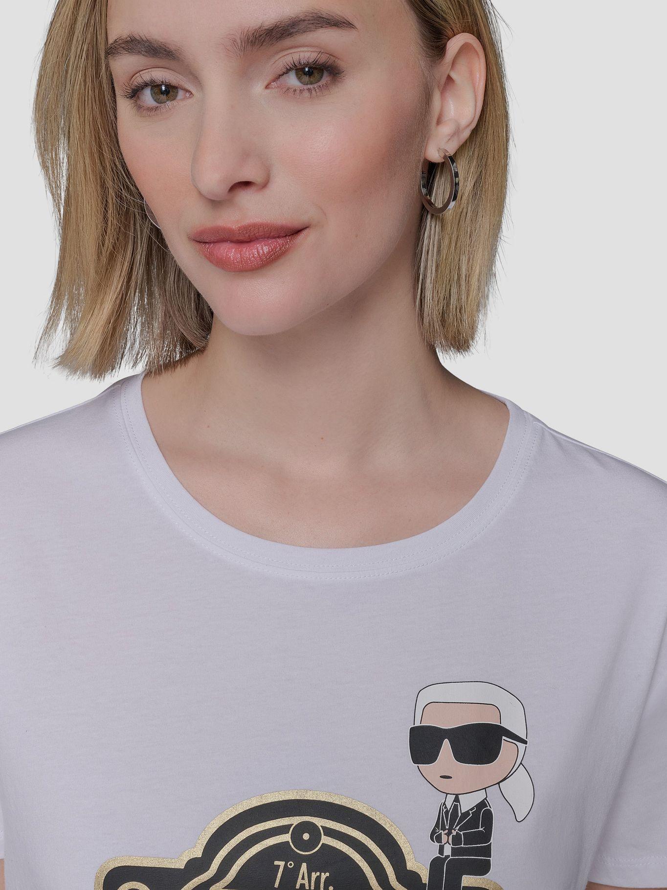 Polera crop estampado R Lagerfeld Blanco Karl Lagerfeld-3