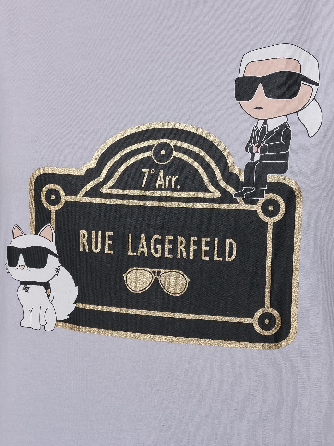 Polera crop estampado R Lagerfeld Blanco Karl Lagerfeld-4