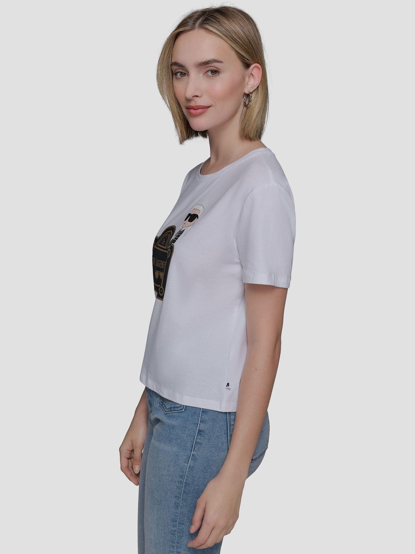 Polera crop estampado R Lagerfeld Blanco Karl Lagerfeld-5