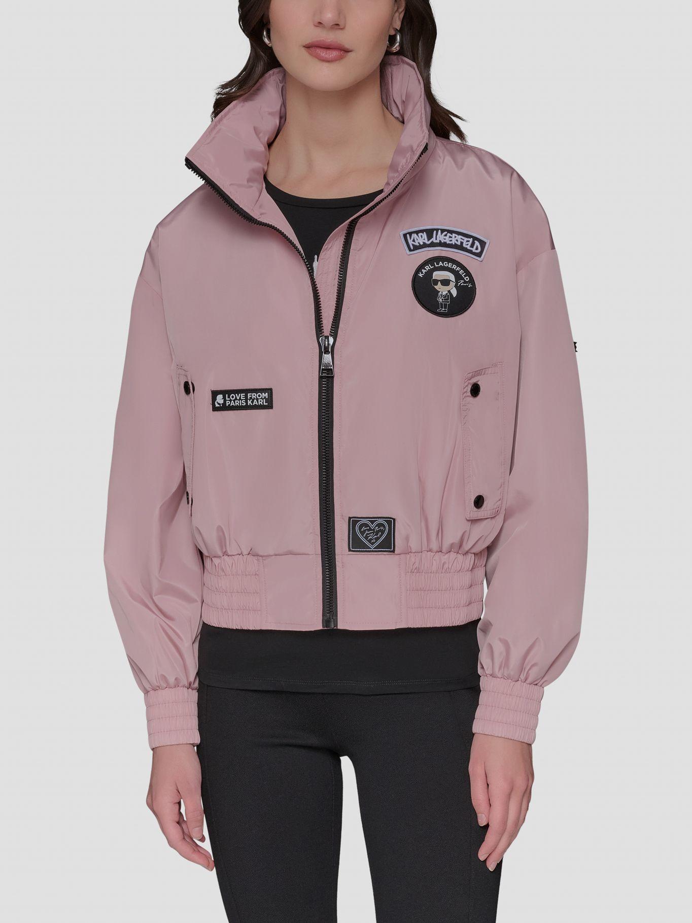Chaqueta bomber parche distintivo Rosado Karl Lagerfeld-0